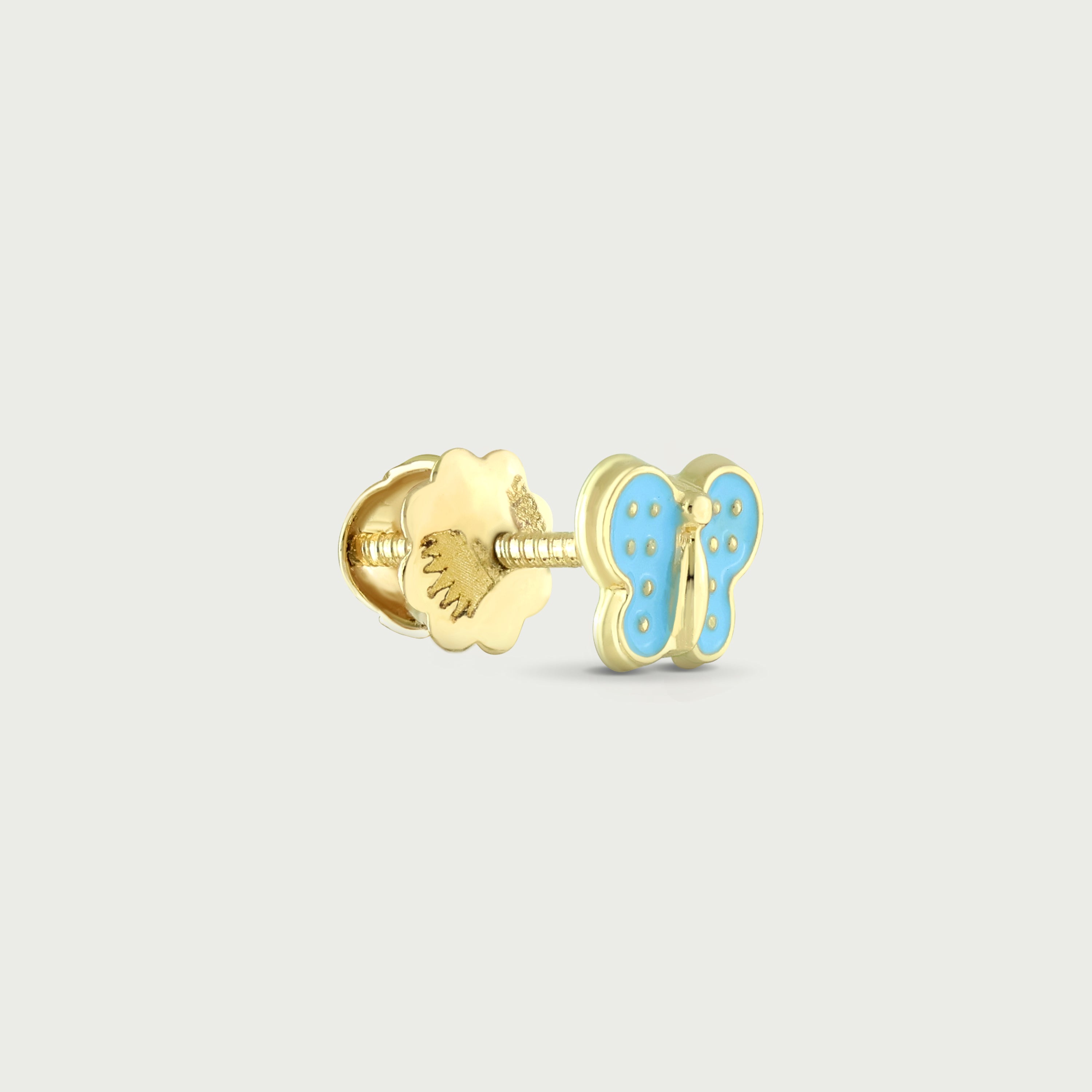 Sky Sparkle Butterfly Gold Screw Earrings