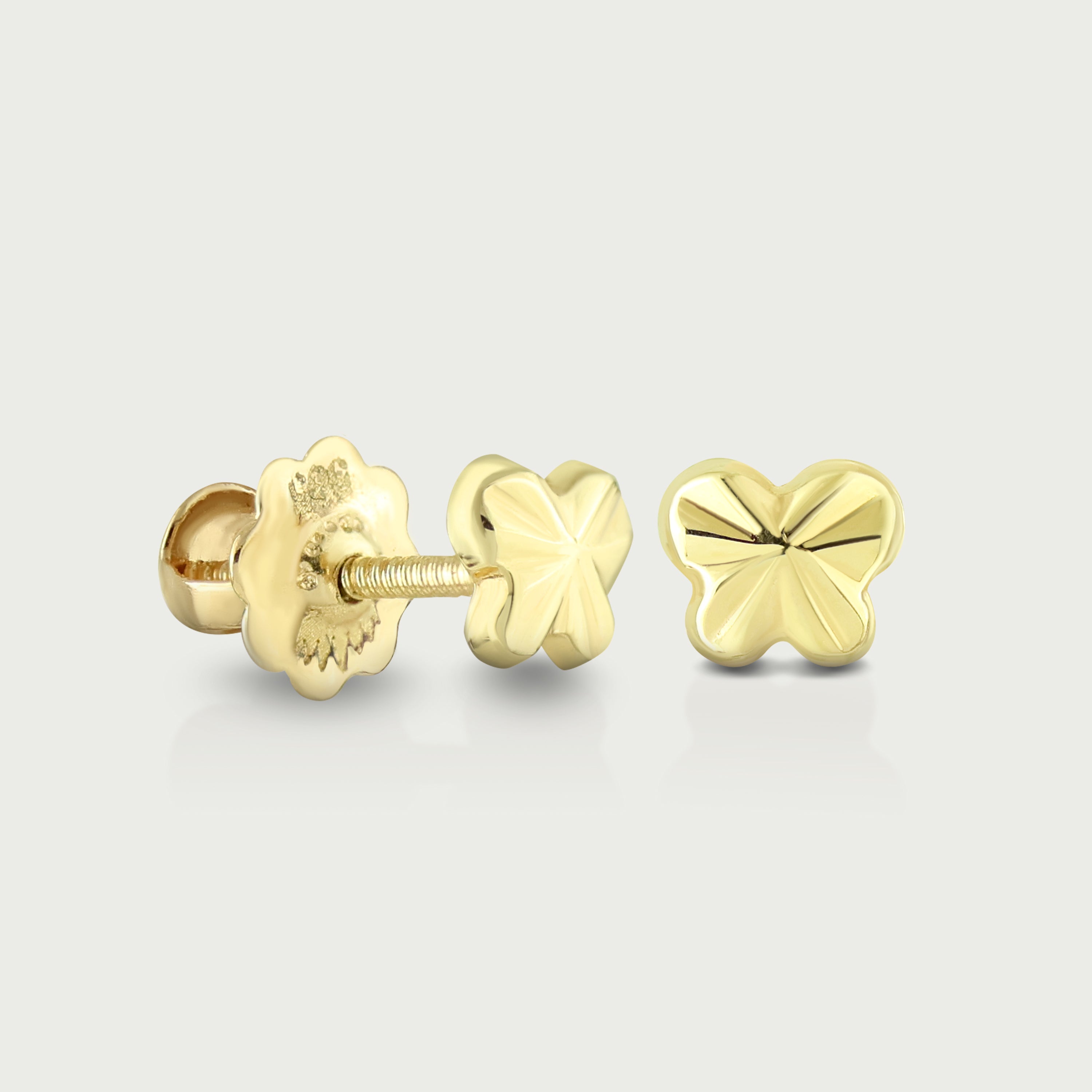 Petite Flutter Butterfly Gold Screw Earrings