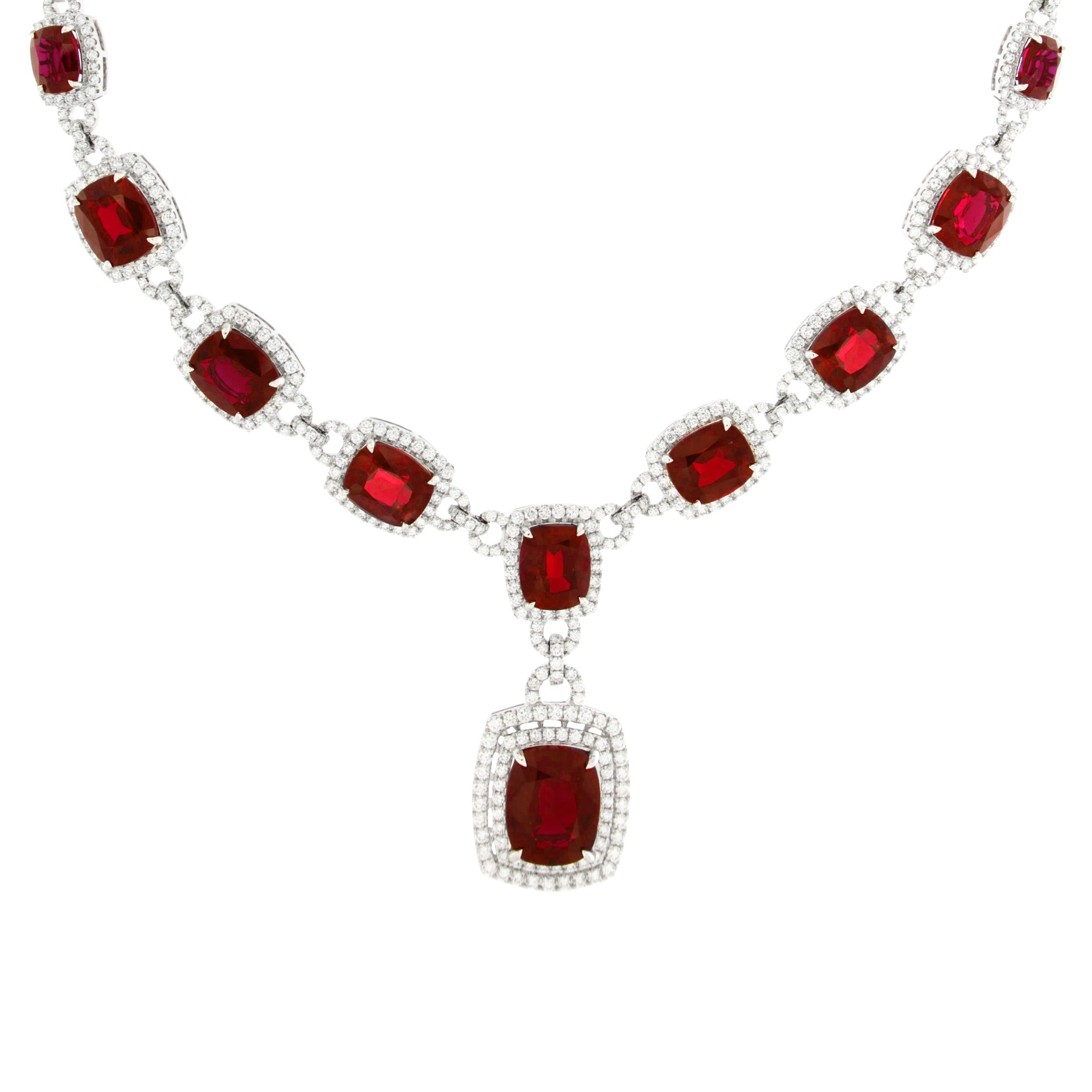 Resplendent Rubies Drop Necklace