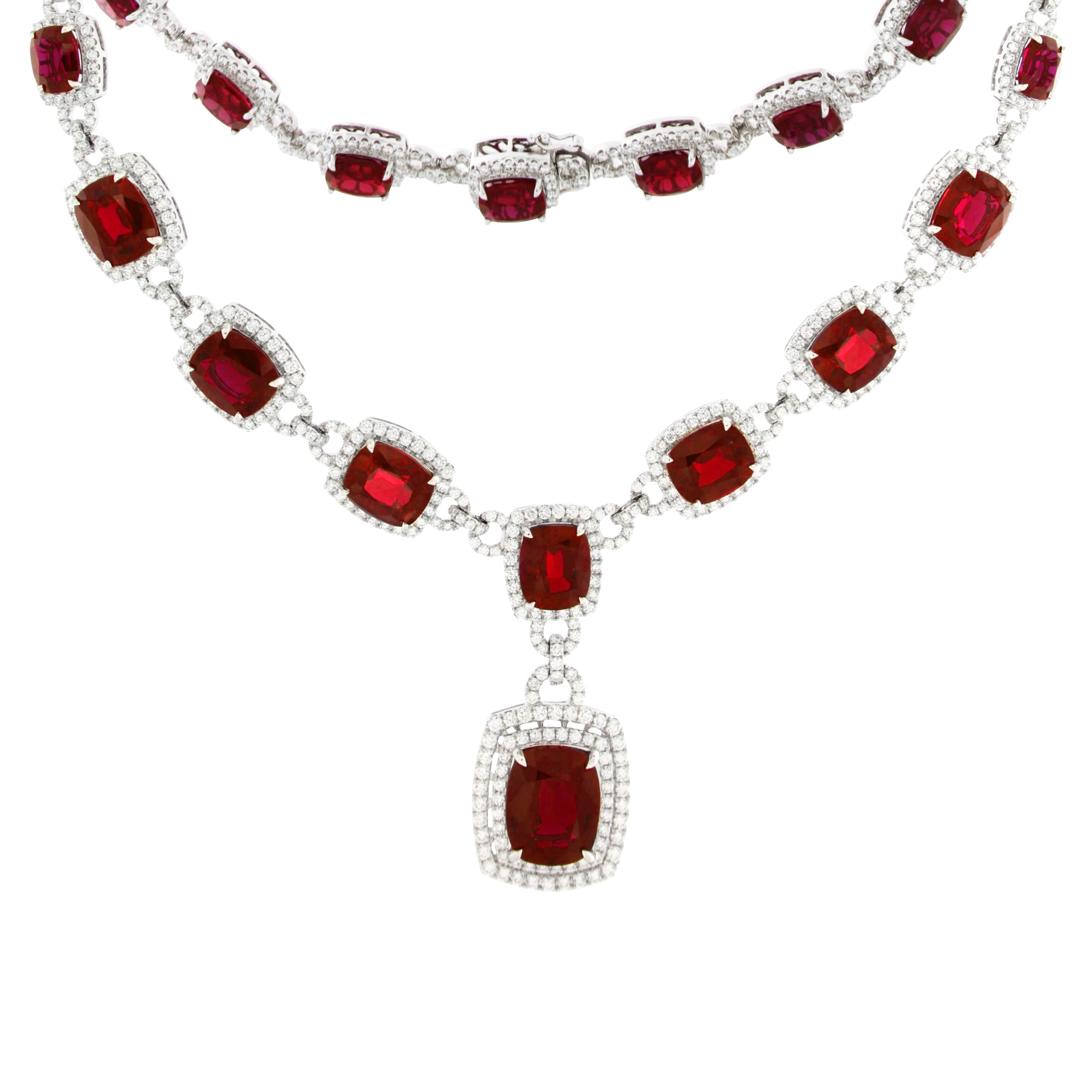 Resplendent Rubies Drop Necklace