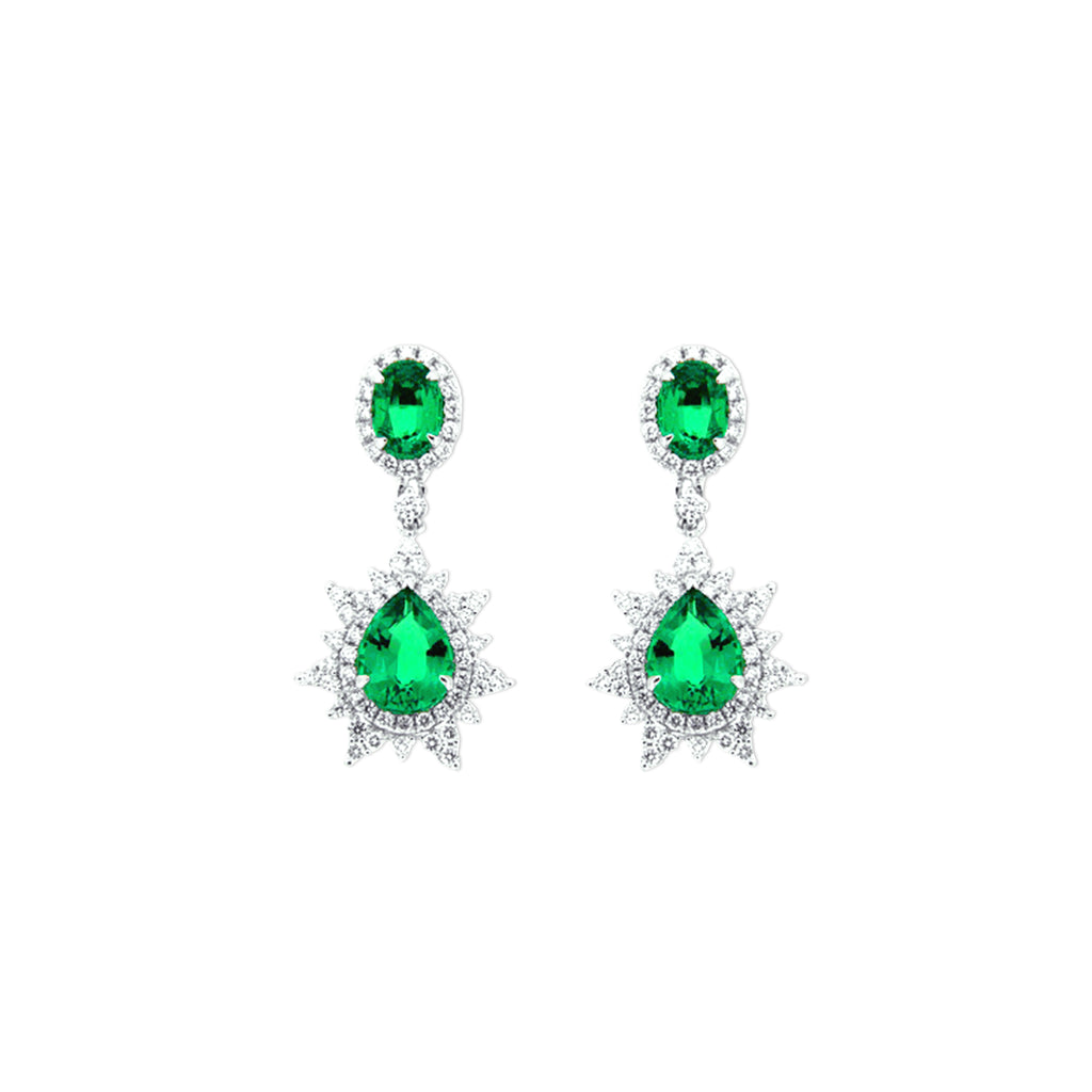 Splendor of Emeralds Drop Earrings