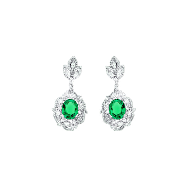 Splendor of Emeralds Drop Earrings