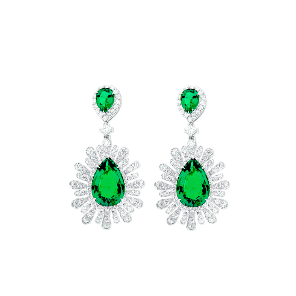 Splendor of Emeralds Drop Earrings