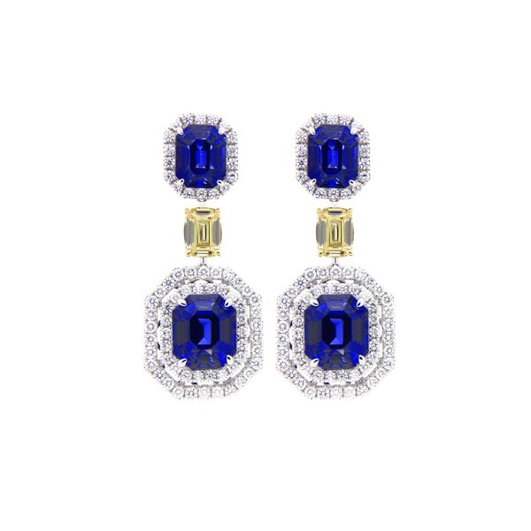 Azure Sapphire Drop Earrings