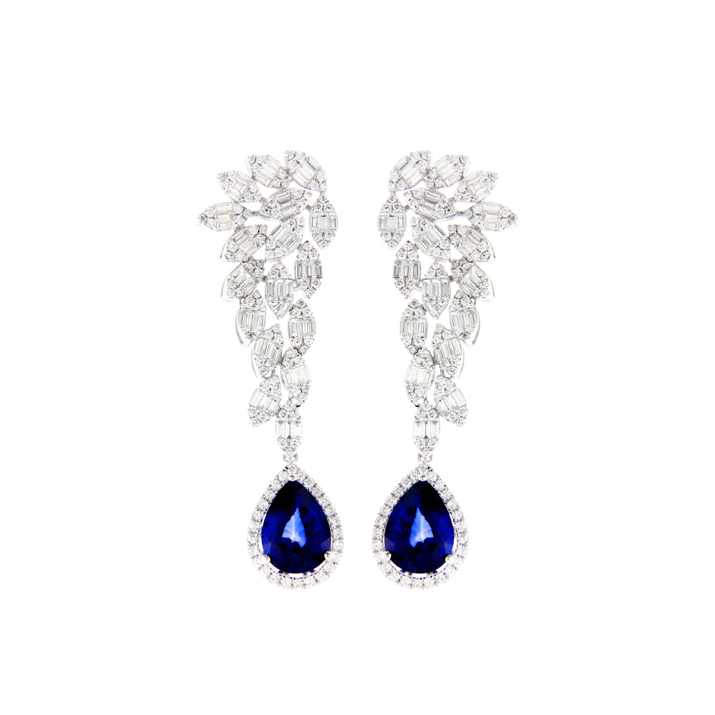 Azure Sapphire Drop Earrings