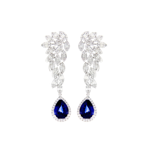 Azure Sapphire Drop Earrings