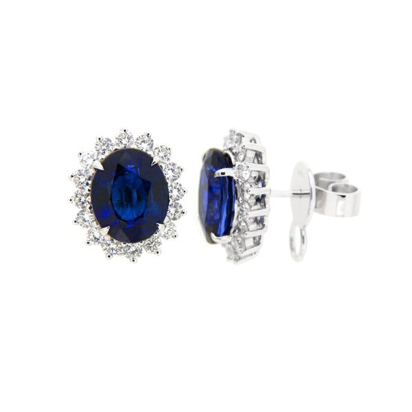 Azure Sapphire Stud Earrings