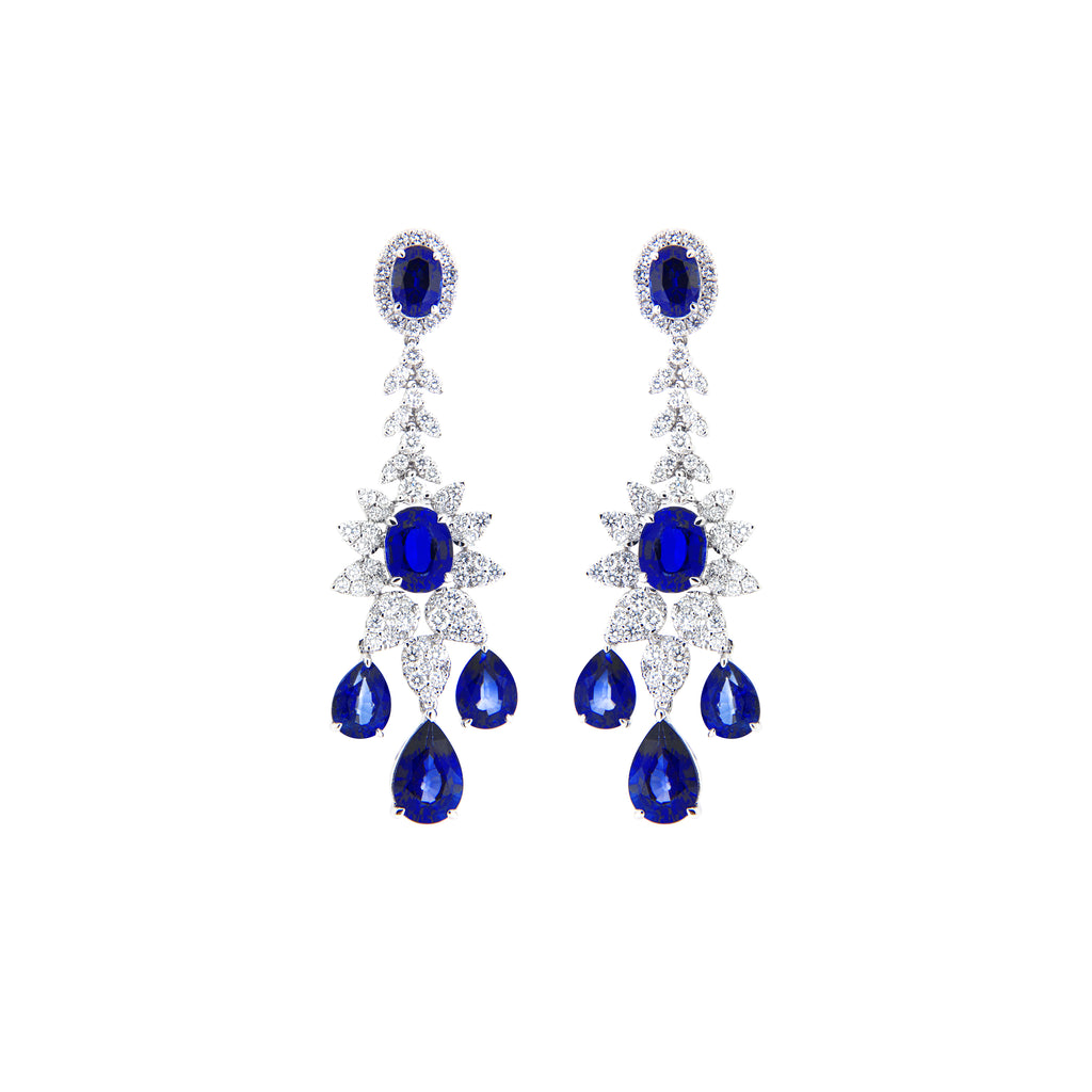 Chandelier Sapphire Dangling Earrings