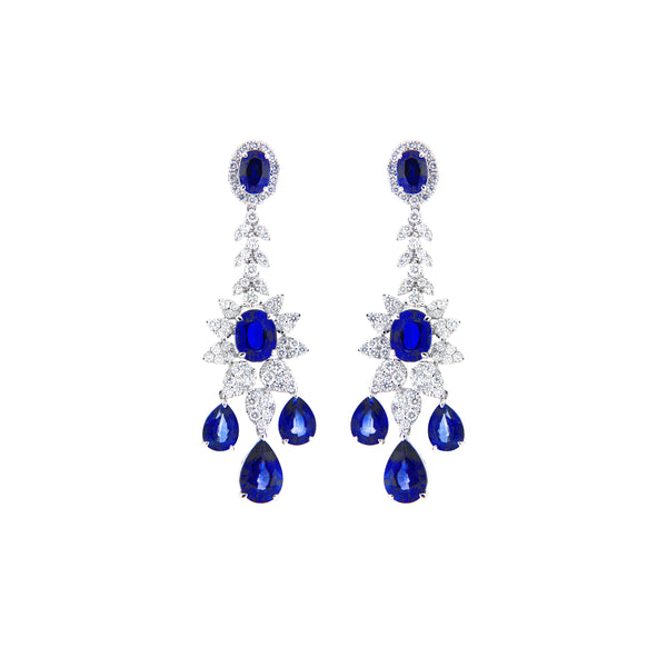 Chandelier Sapphire Dangling Earrings