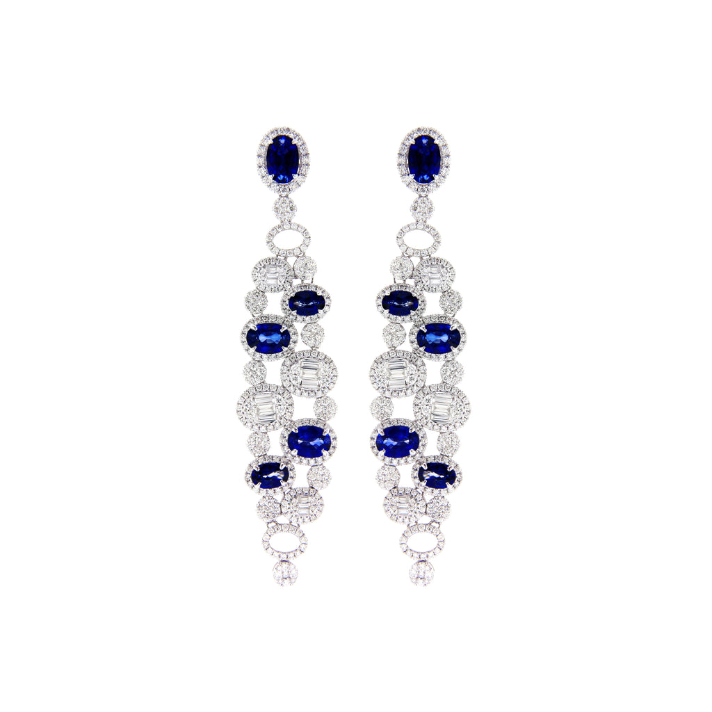 Chandelier Sapphire Dangling Earrings