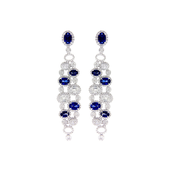 Chandelier Sapphire Dangling Earrings