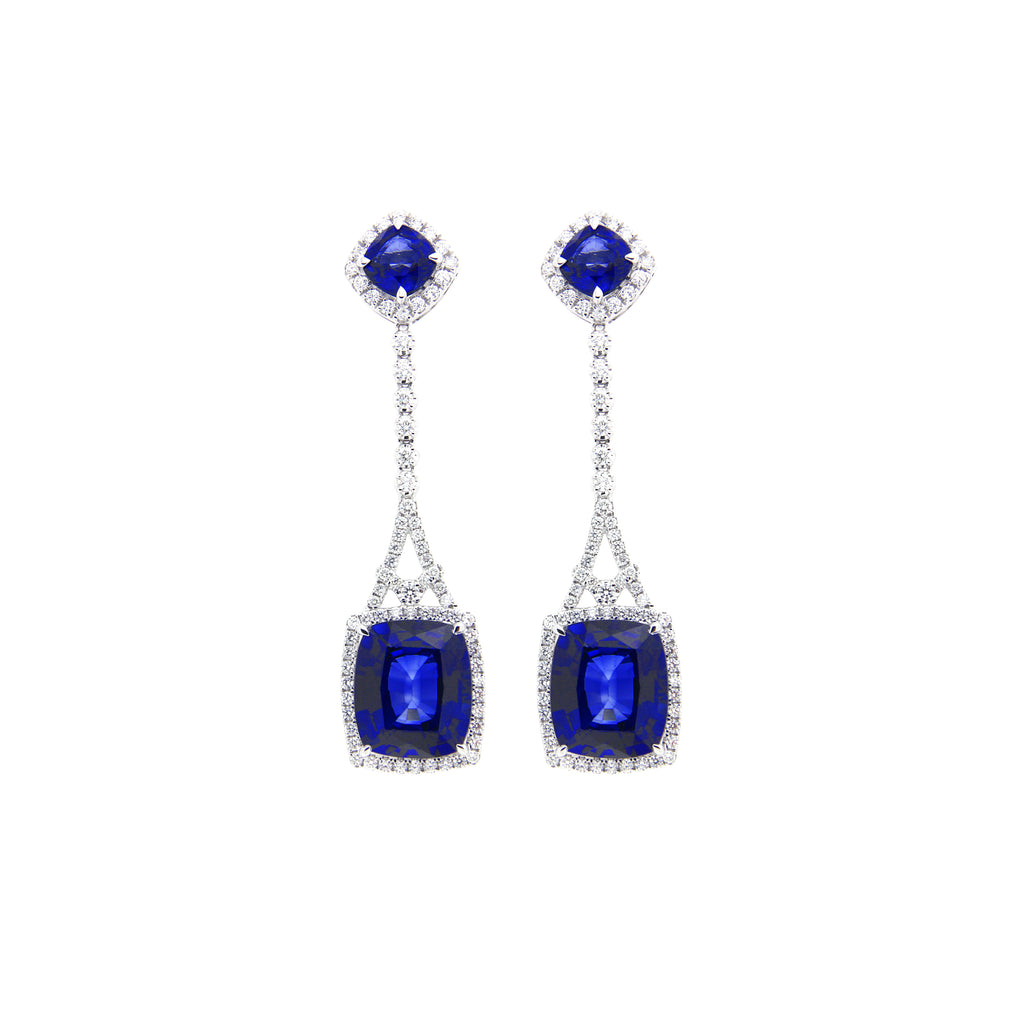 Azure Sapphire Drop Earrings