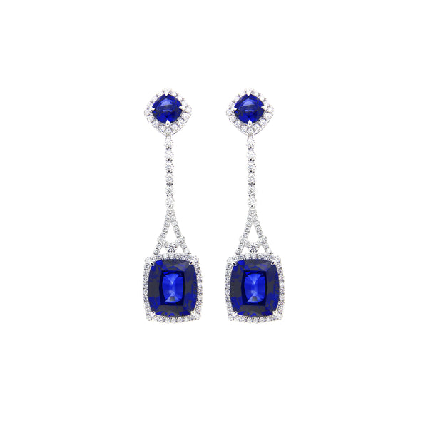 Azure Sapphire Drop Earrings