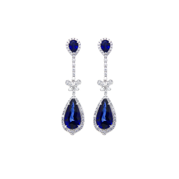 Azure Sapphire Drop Earrings