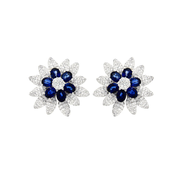 Azure Sapphire Stud Earrings