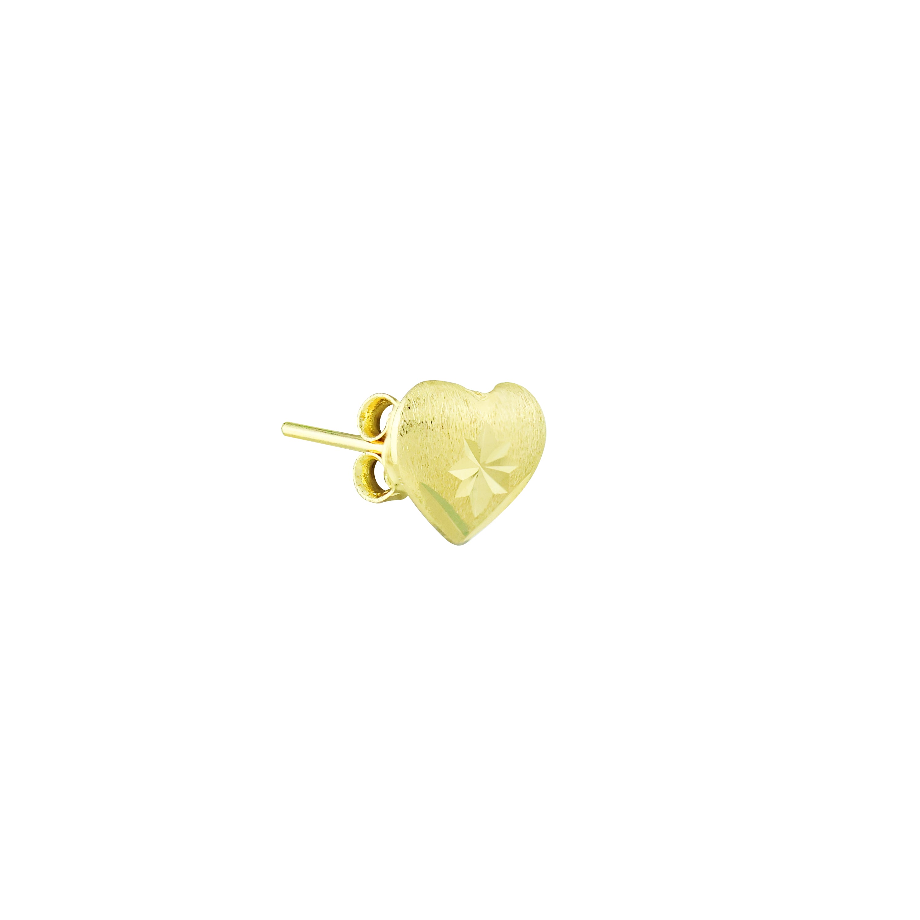 Twilight Heart Gold Stud Earring