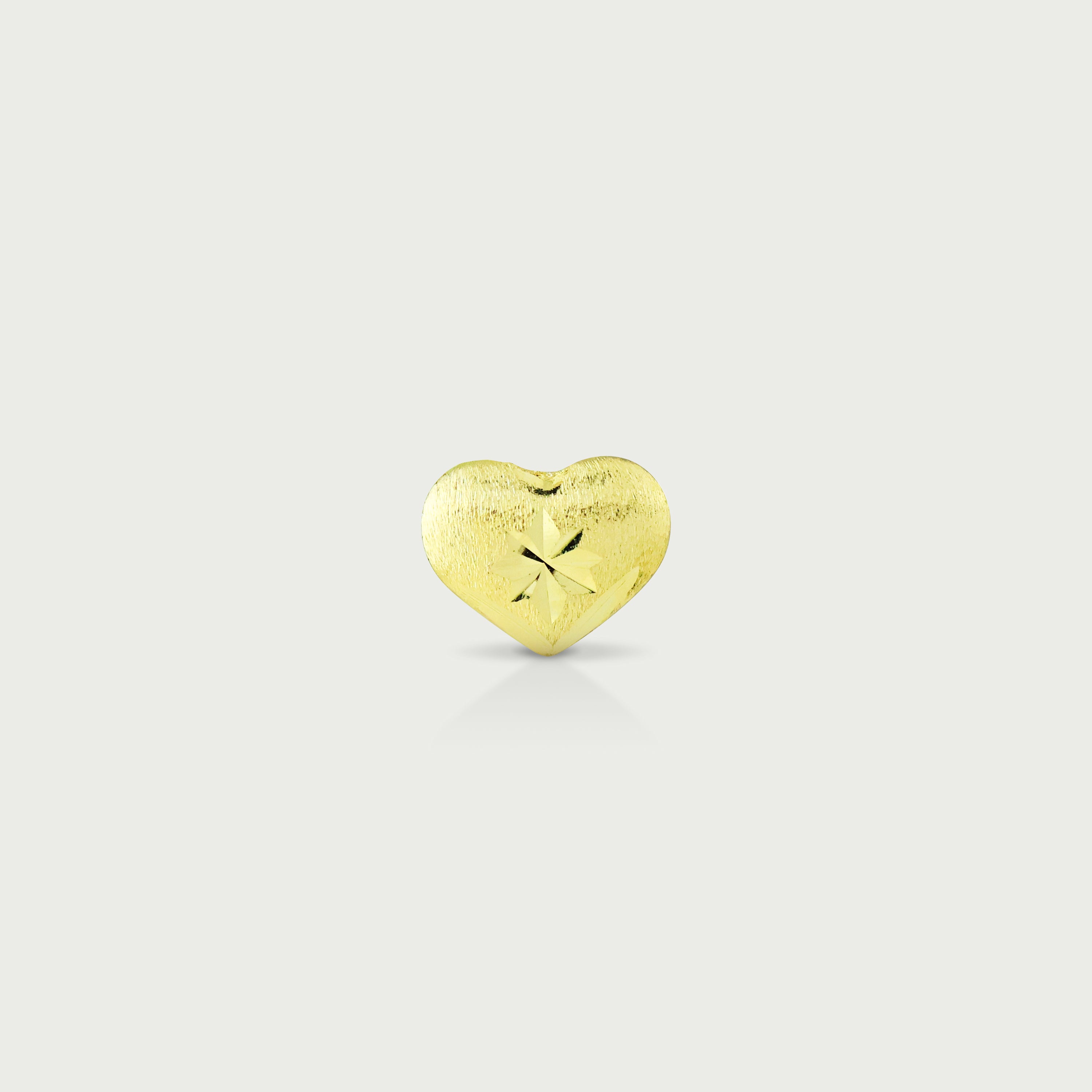 Twilight Heart Gold Stud Earring