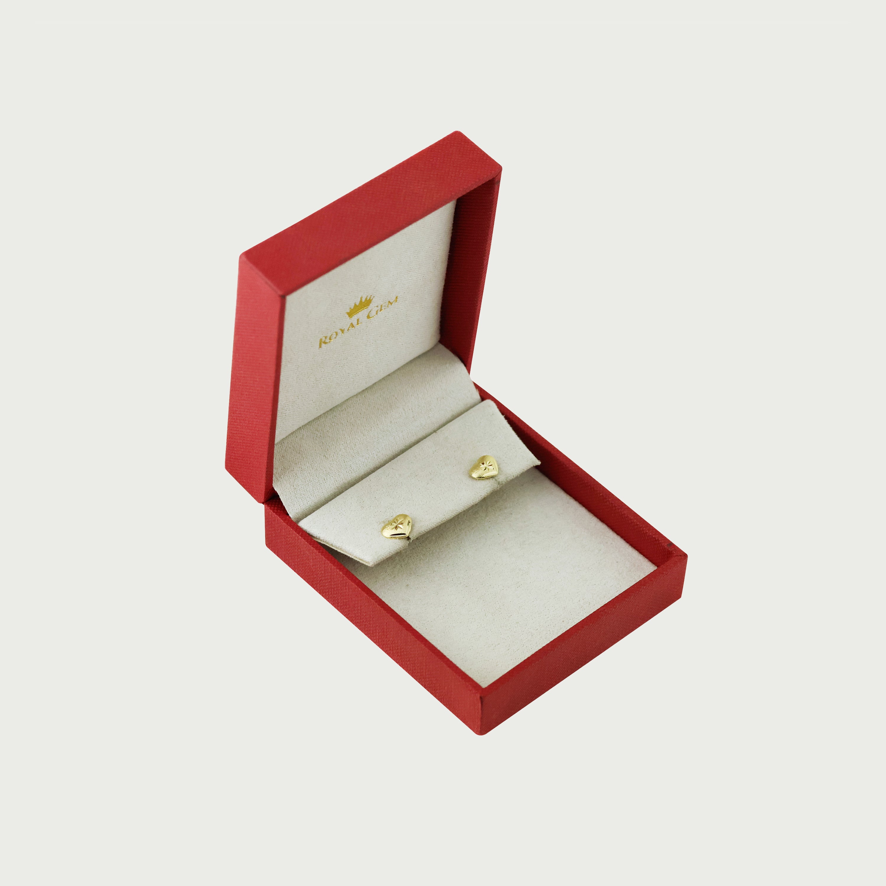 Twilight Heart Gold Stud Earring