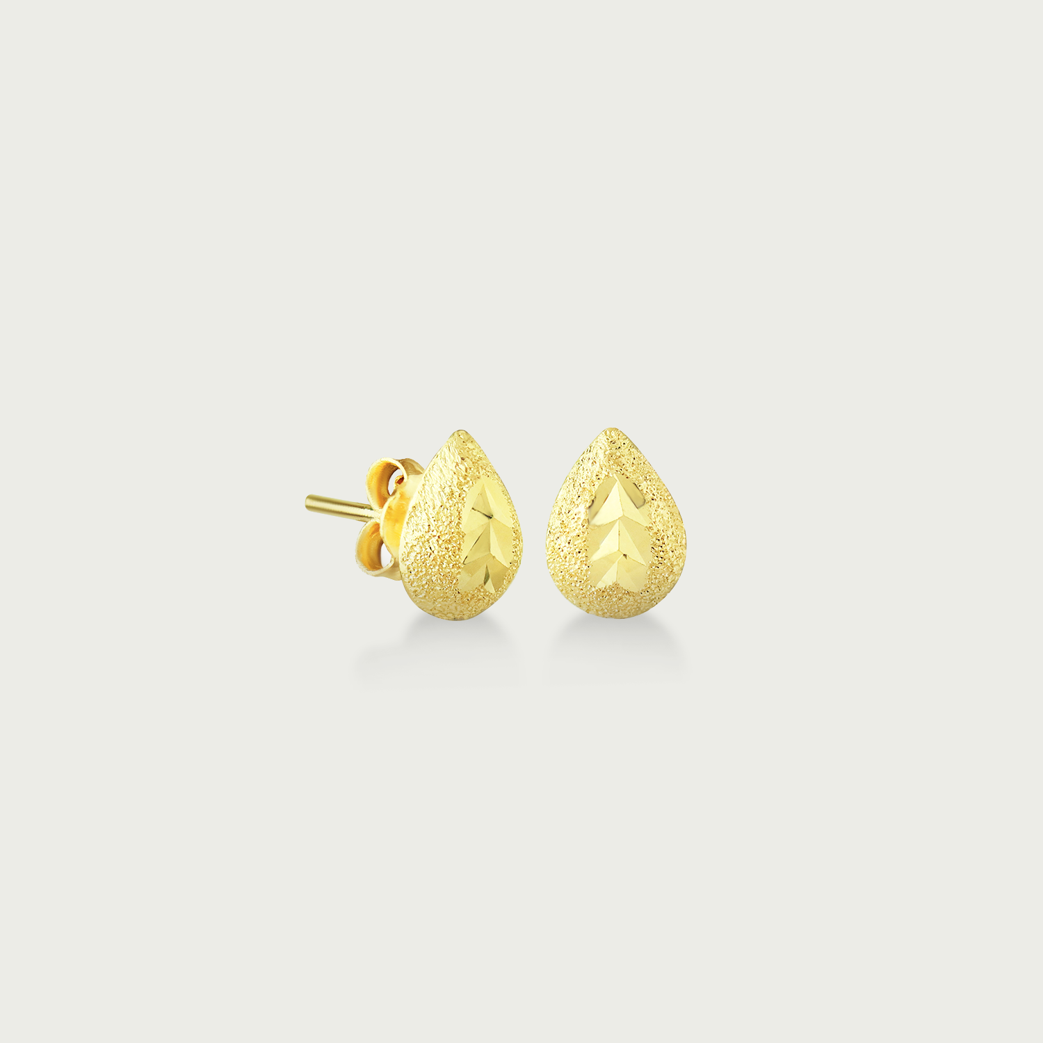 Fern Finesse Sleek Gold Stud Earrings