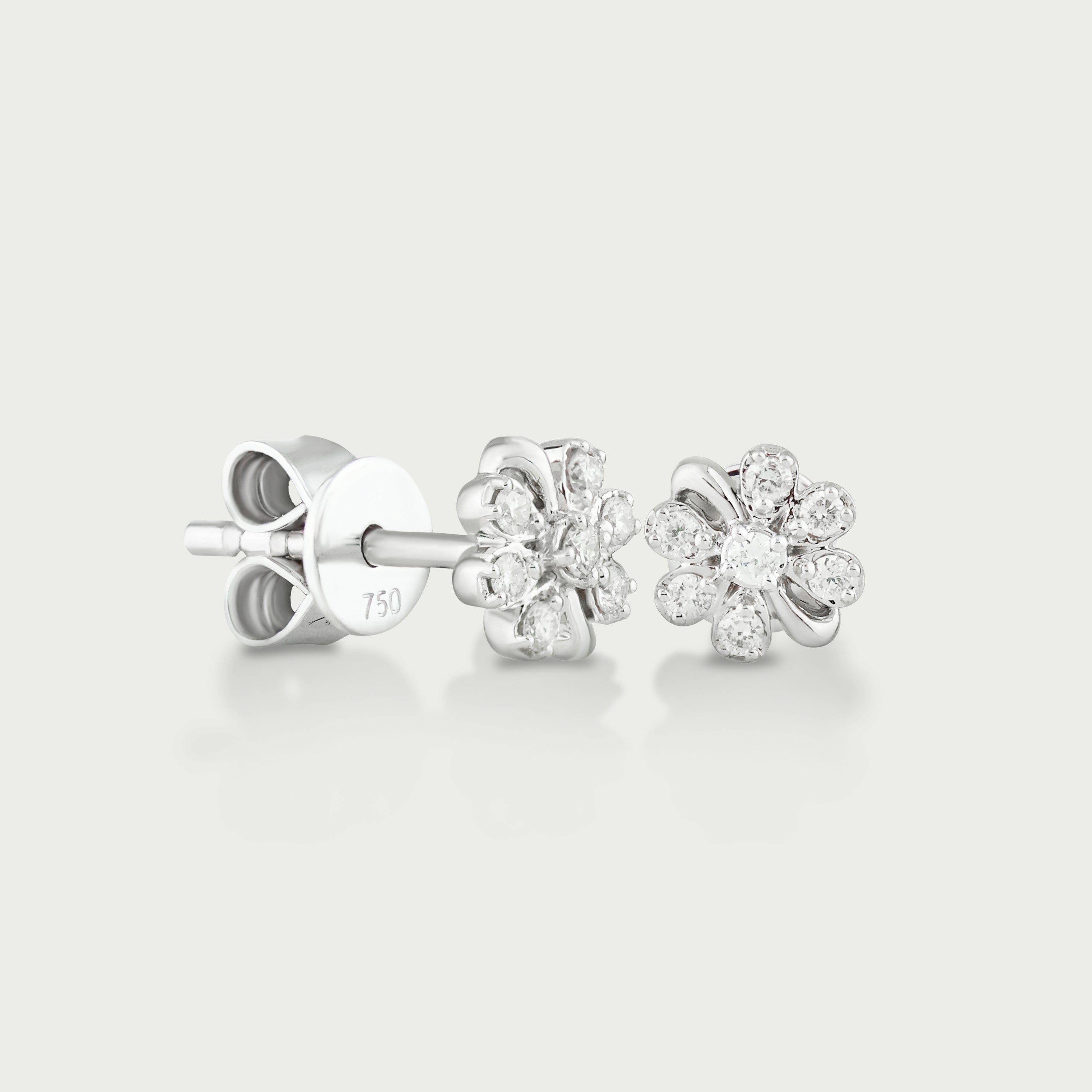 Delicate Bloom Diamond Stud Earrings