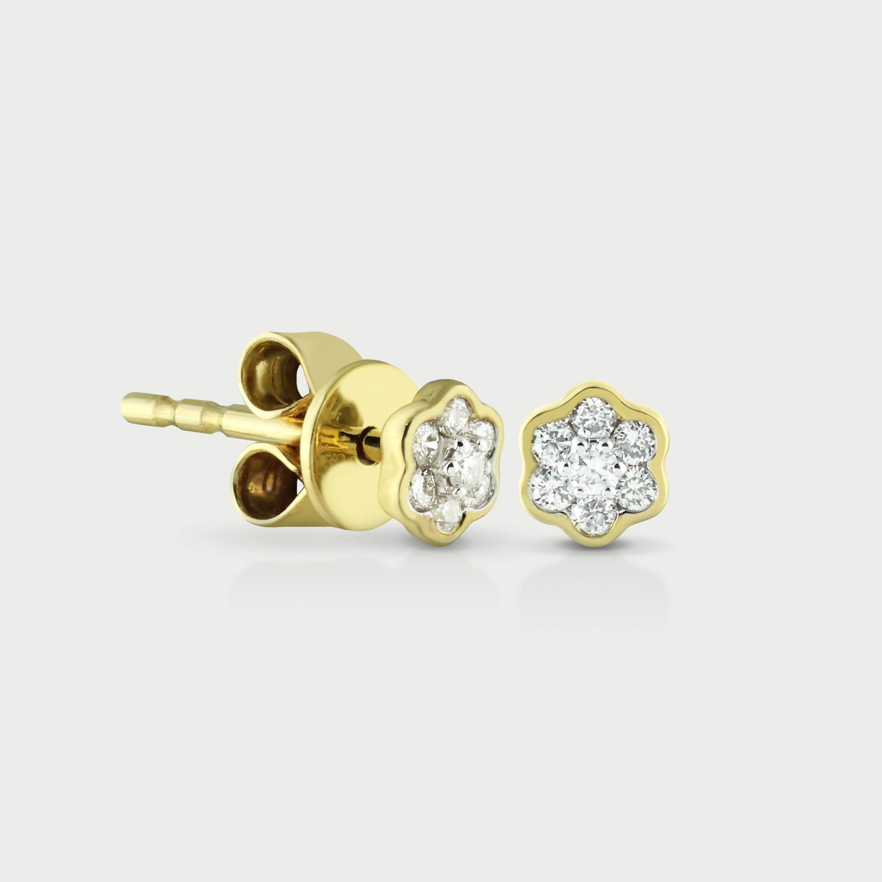 Prime Floral Diamond Stud Earrings
