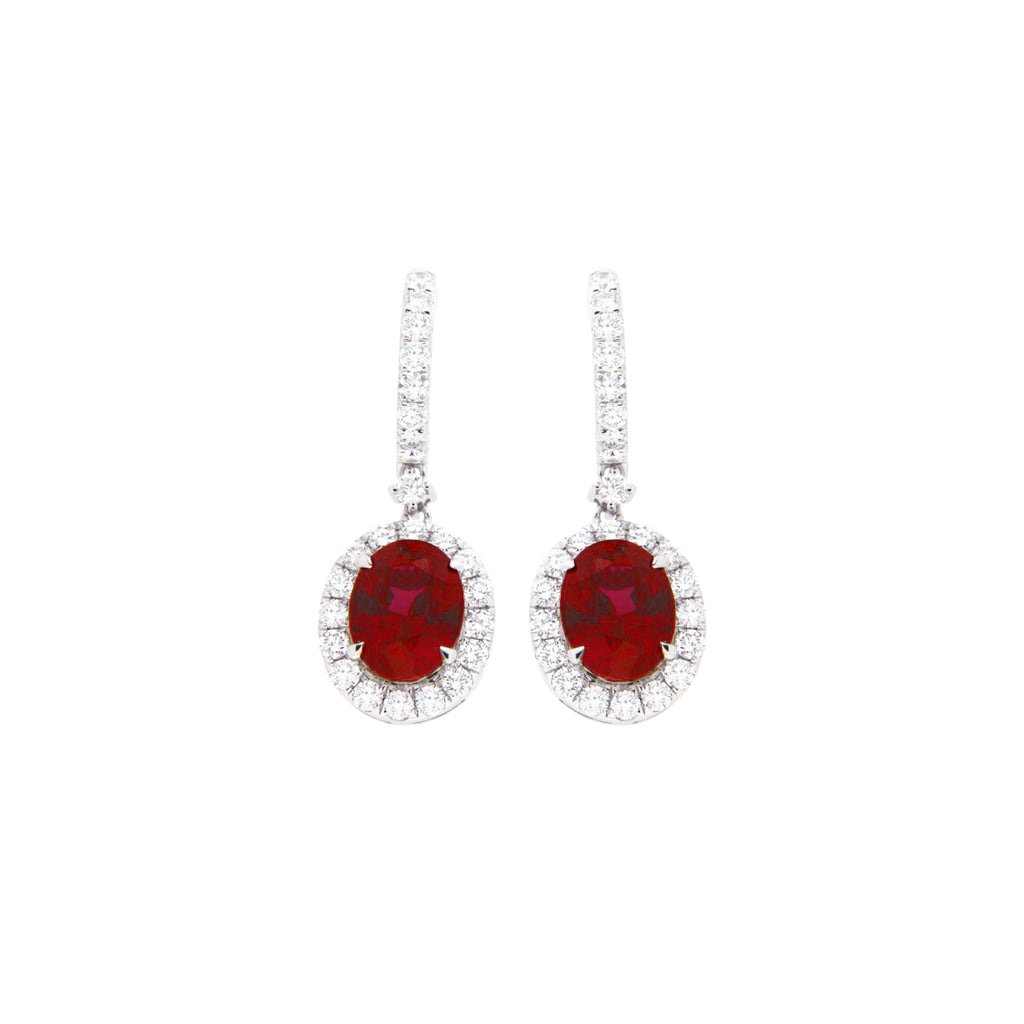 Resplendent Rubies Dangling Earrings