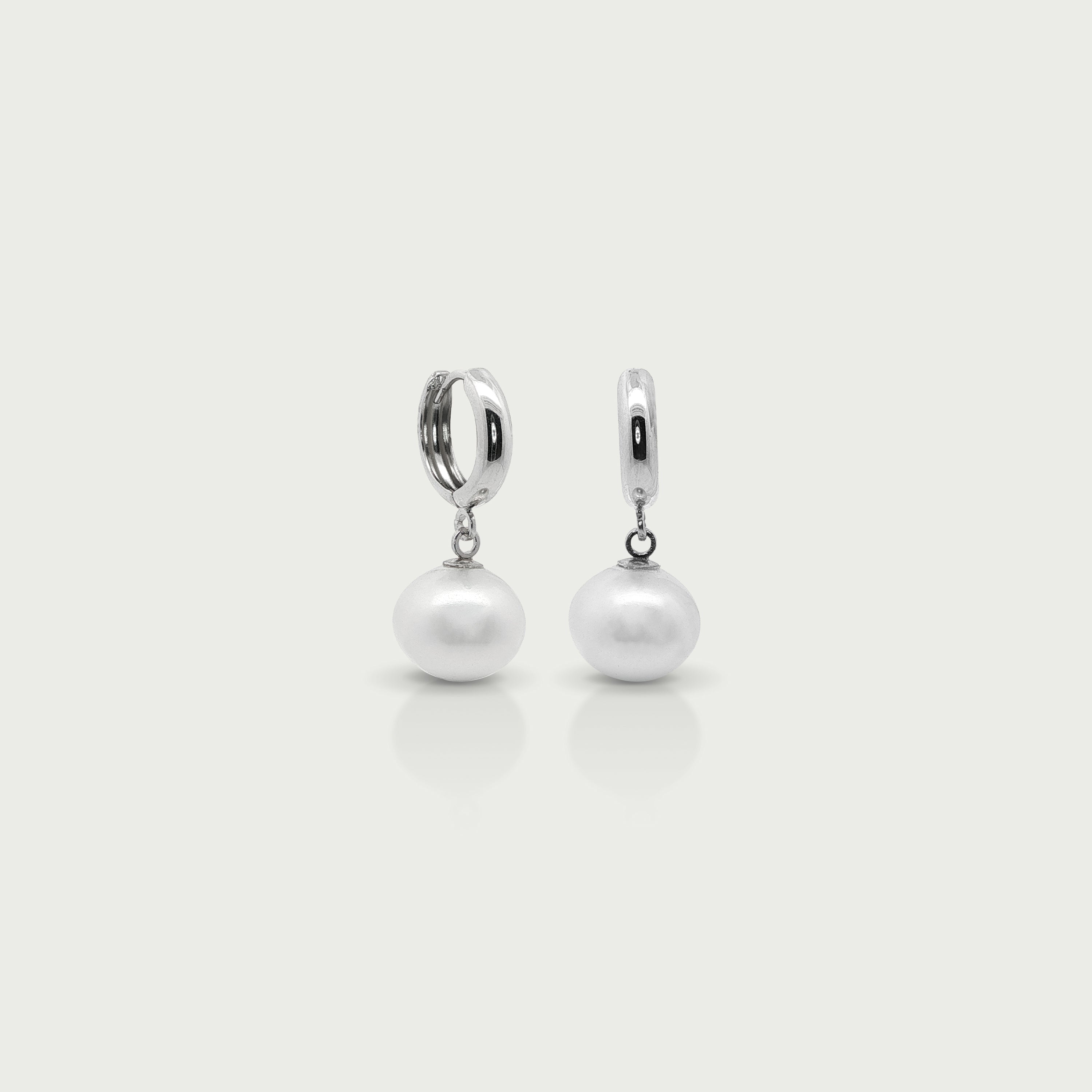 Coastal Pearl Hoops Earrings