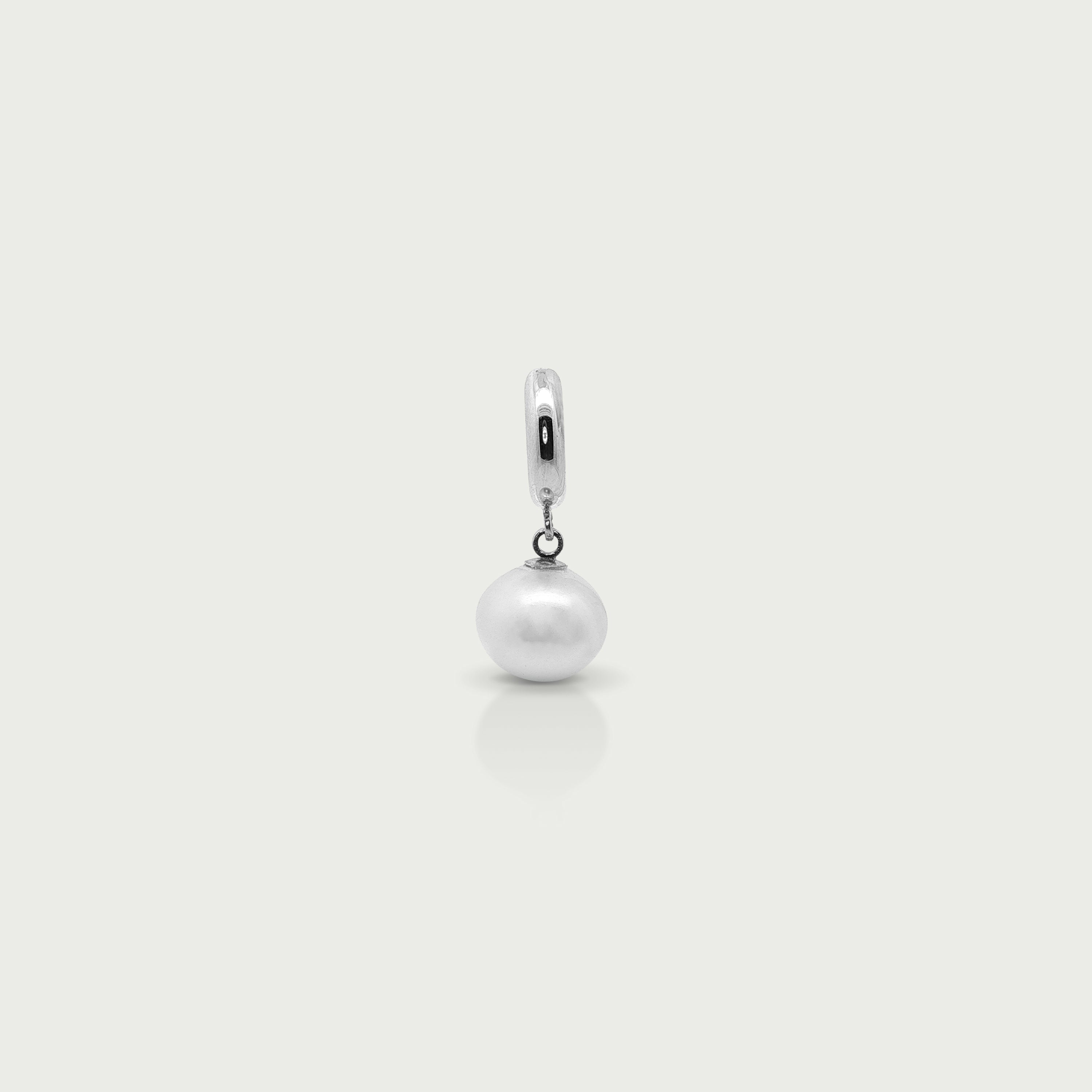 Coastal Pearl Hoops Earrings