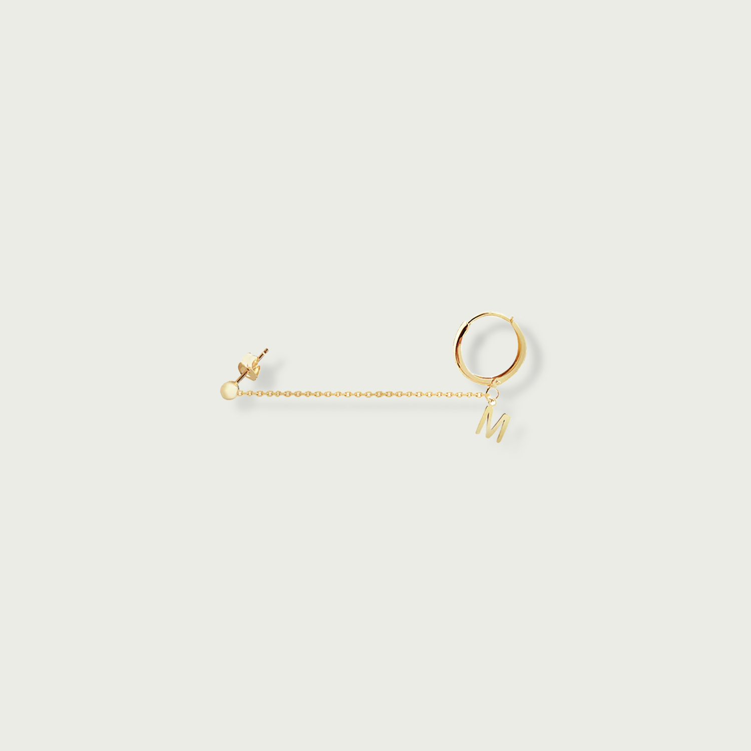The Initial Charm Gold Threader Earrings