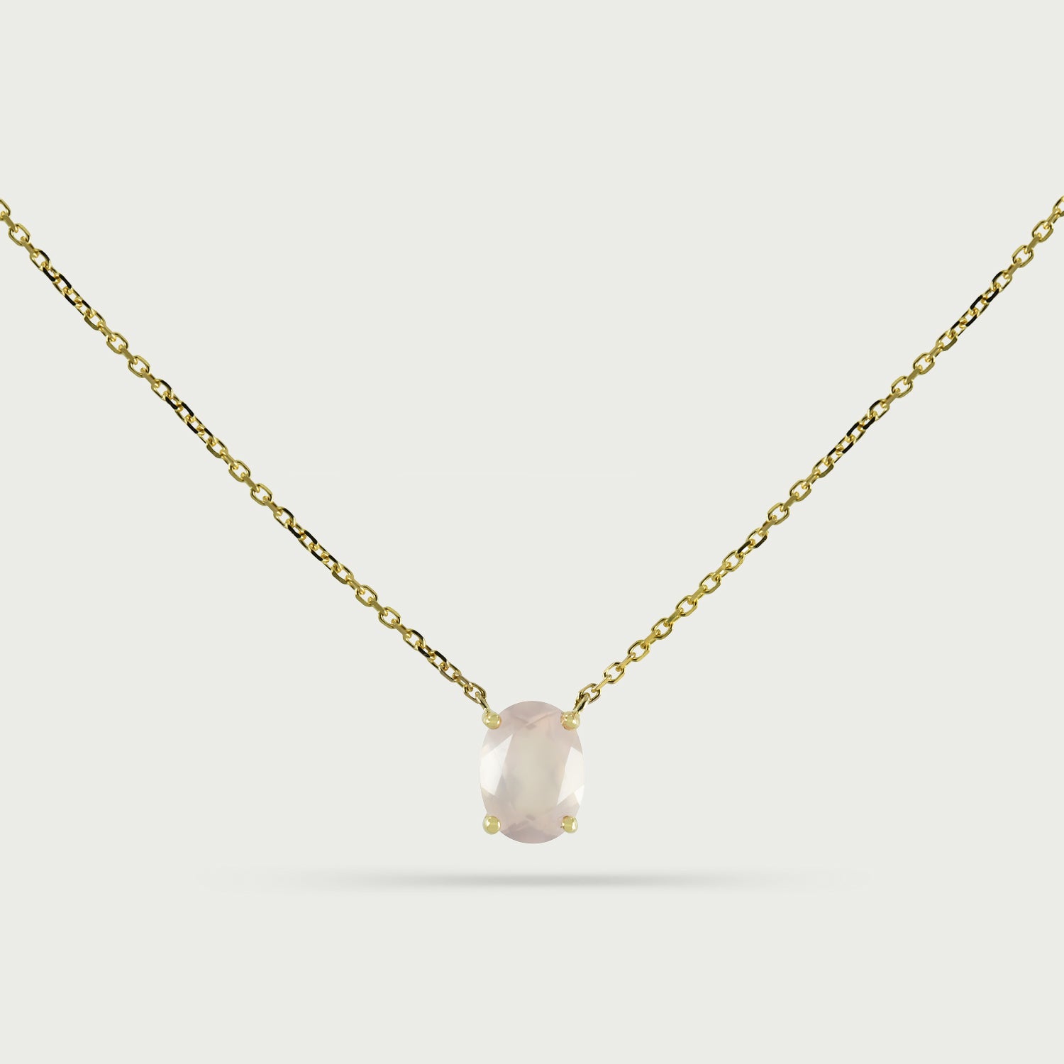 Charm Drop Rose Quartz Necklace