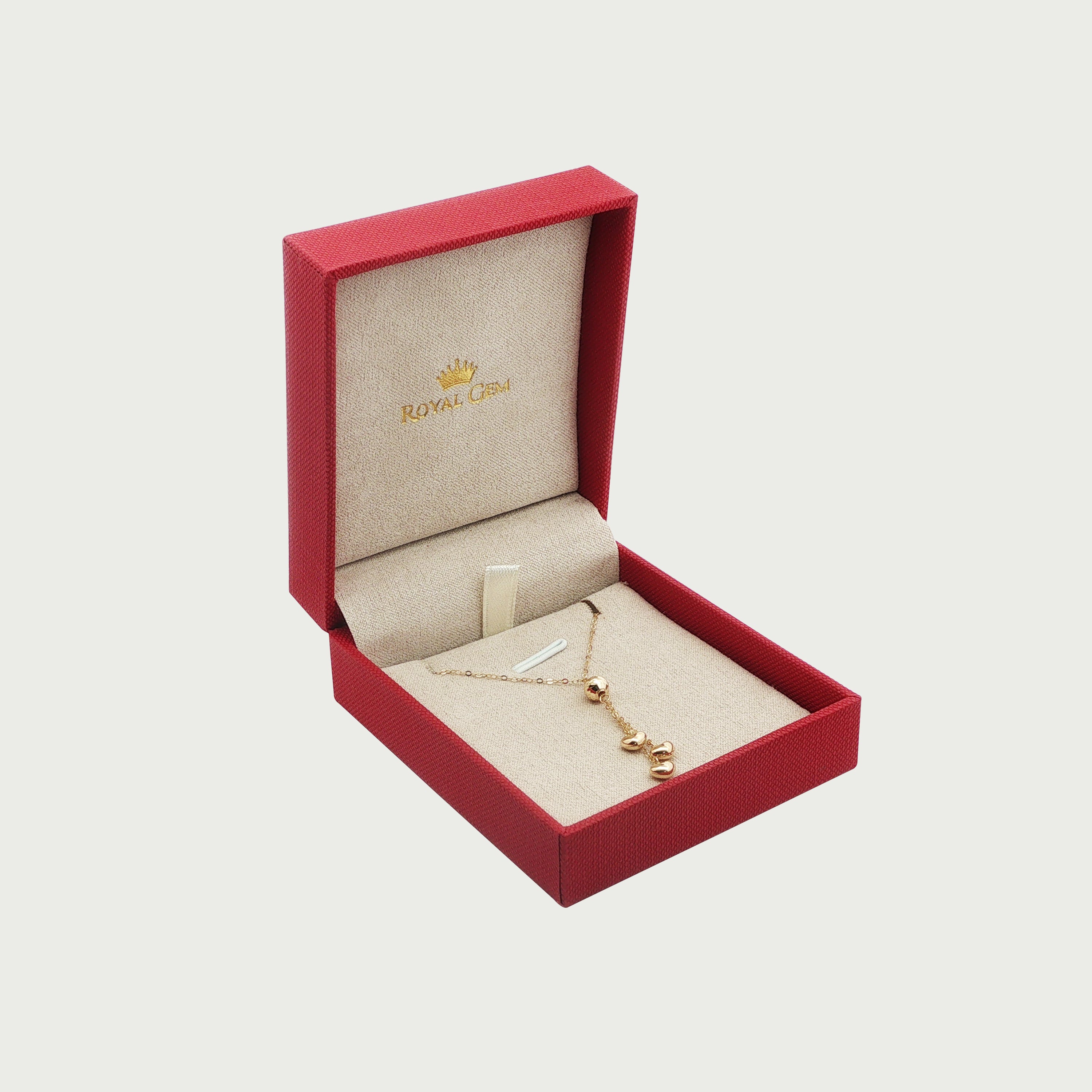 String Hearts Charm Necklace