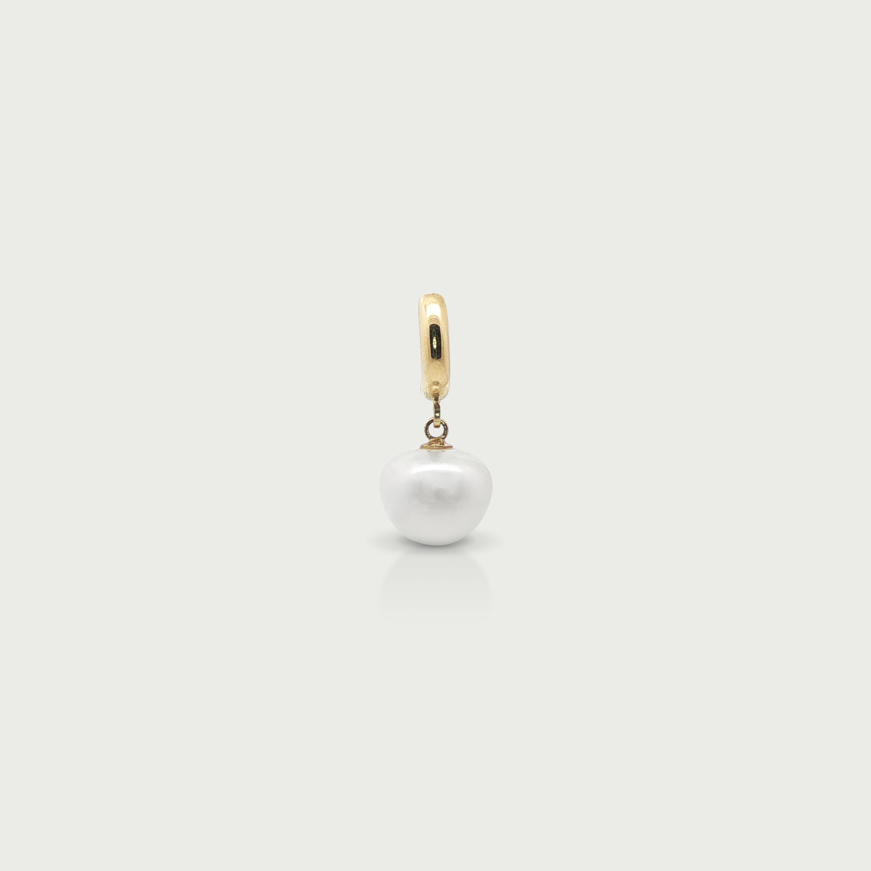 Coastal Pearl Hoops Earrings