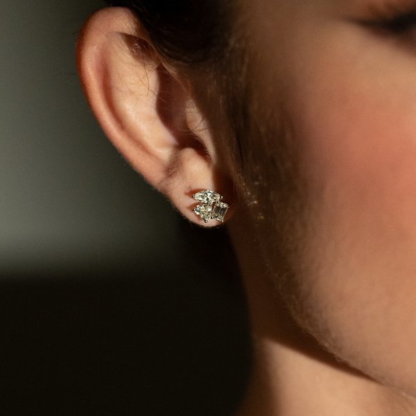 Multi-Shaped Diamond Stud Earrings