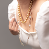 White South Sea Pearl Opera Necklace in 14K Two-Toned Gold