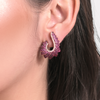 Resplendent Rubies C-Hoop Earrings