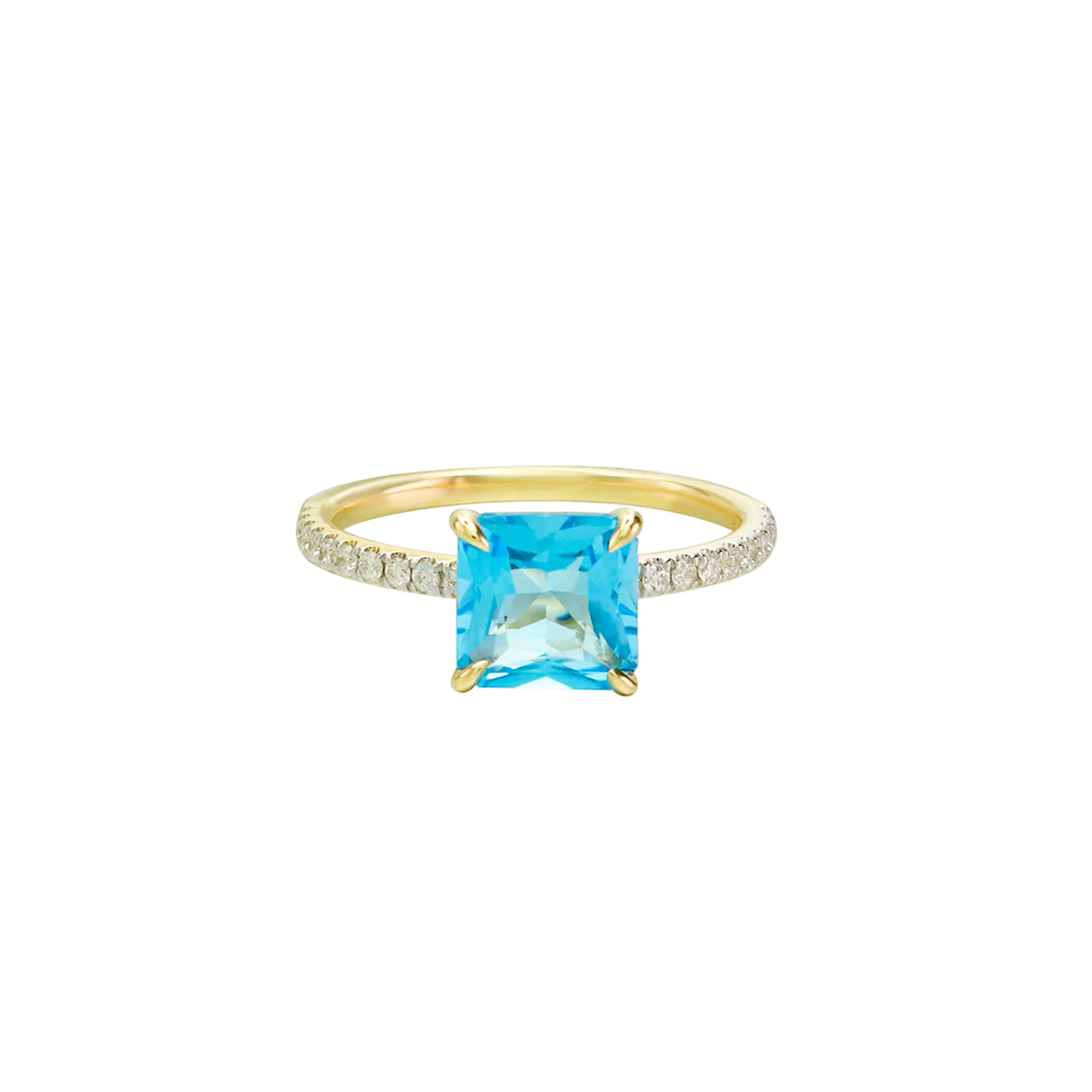 Serene Light Blue Topaz Soliatire Ring