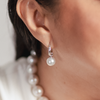 White South Sea Pearls Hoop Drop Earrings