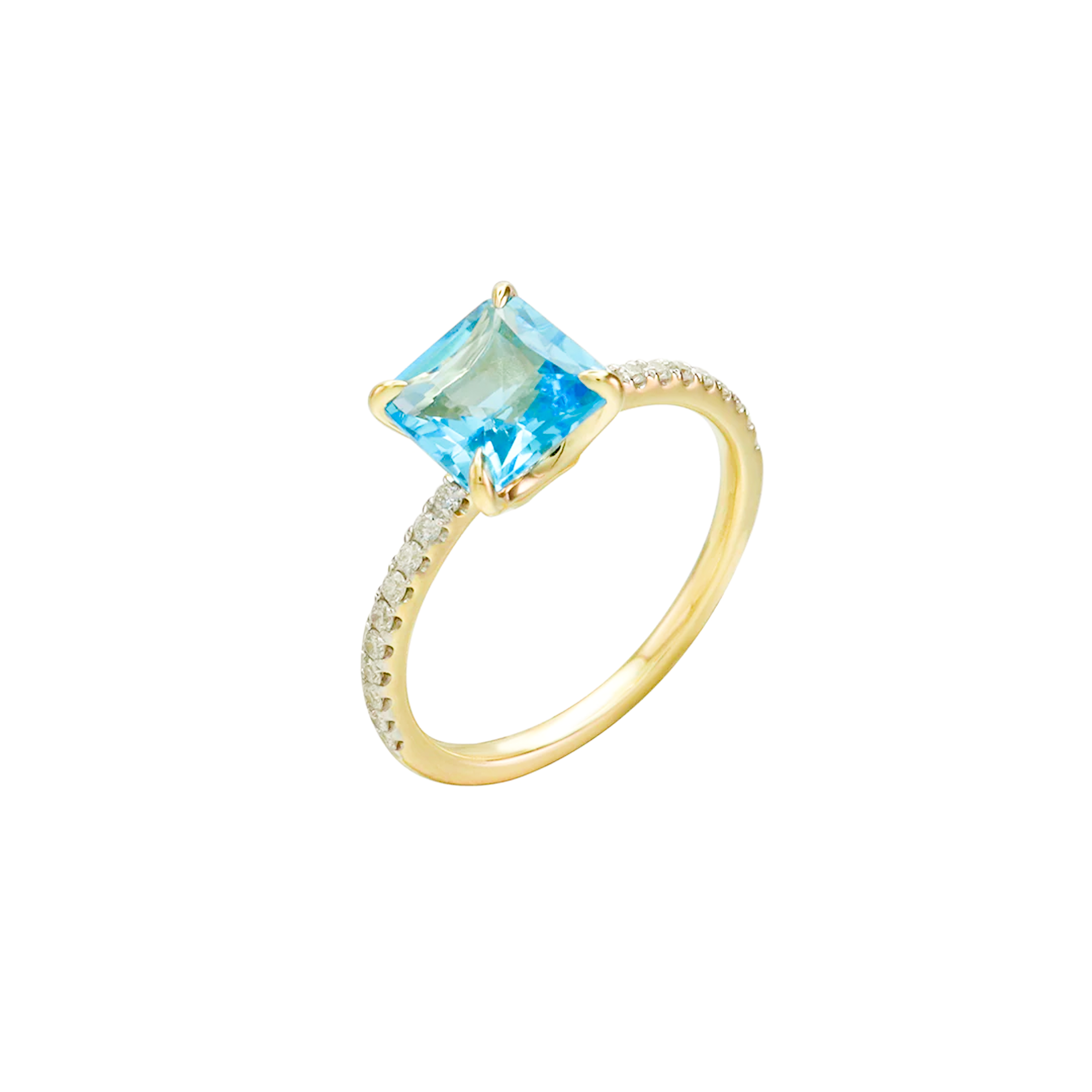 Serene Light Blue Topaz Soliatire Ring