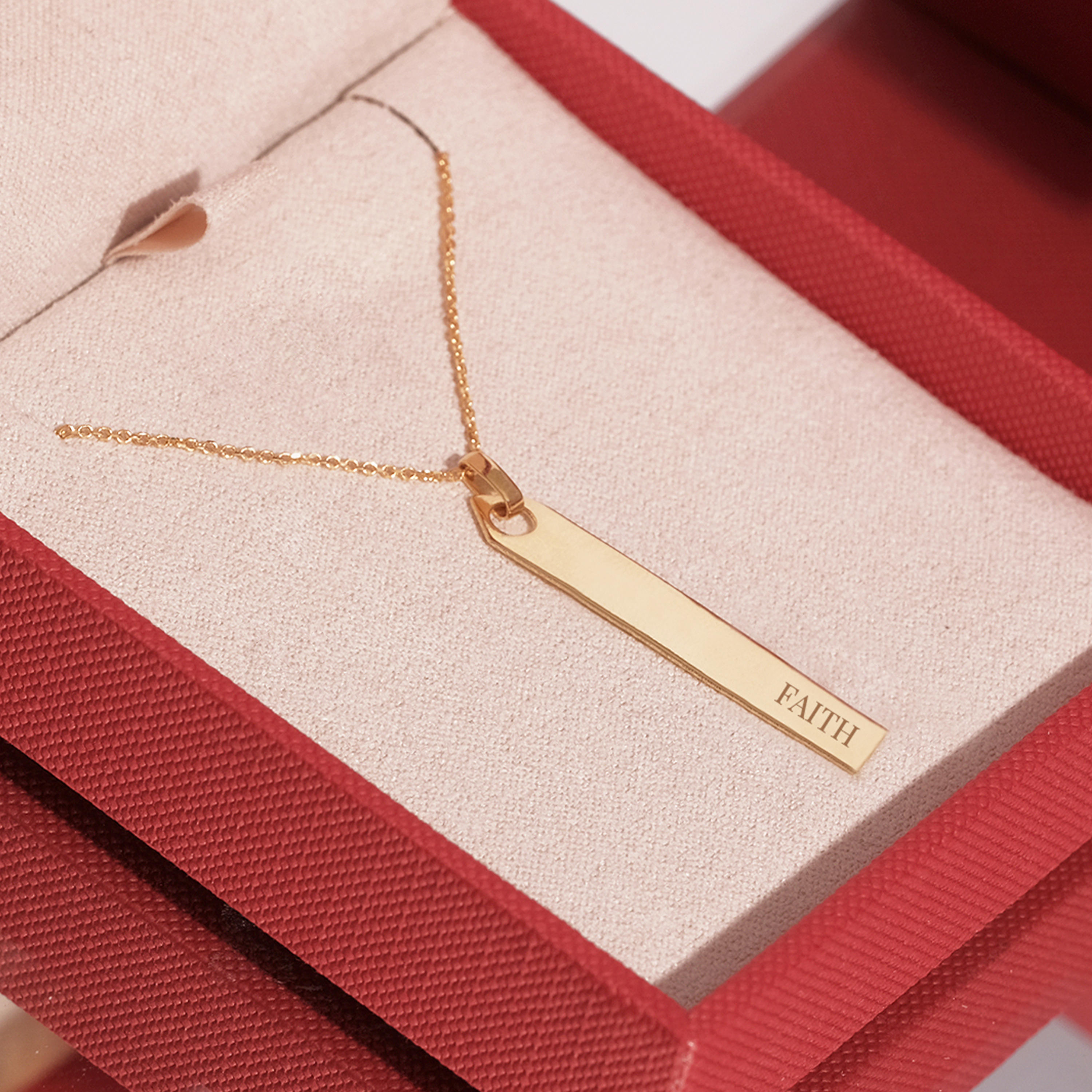 Olivia Yellow Gold Vertical Bar Necklace