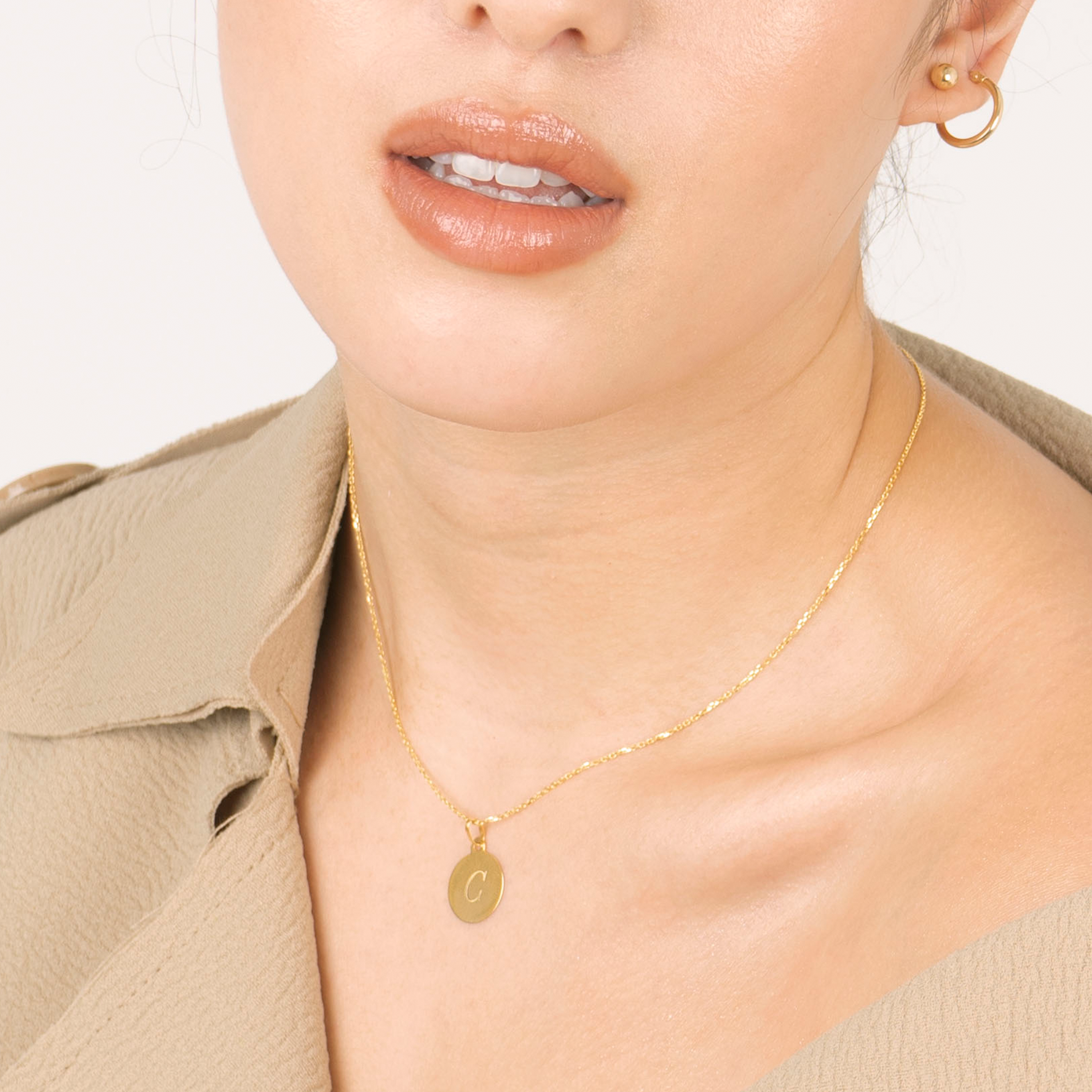 Anastasia Yellow Gold Disc Necklace