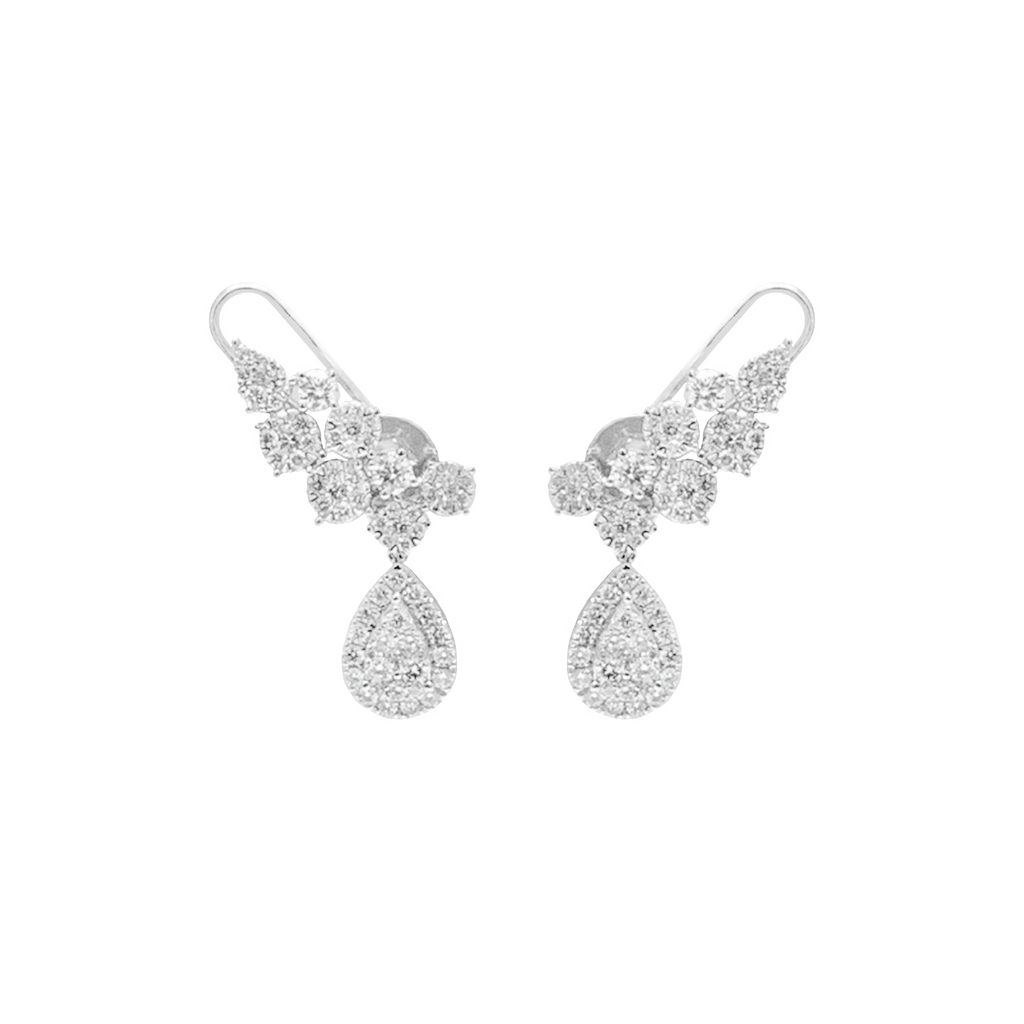 Teardrop Diamond Dangling Earrings