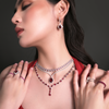 Contrast Ruby and Diamond Tennis Necklae