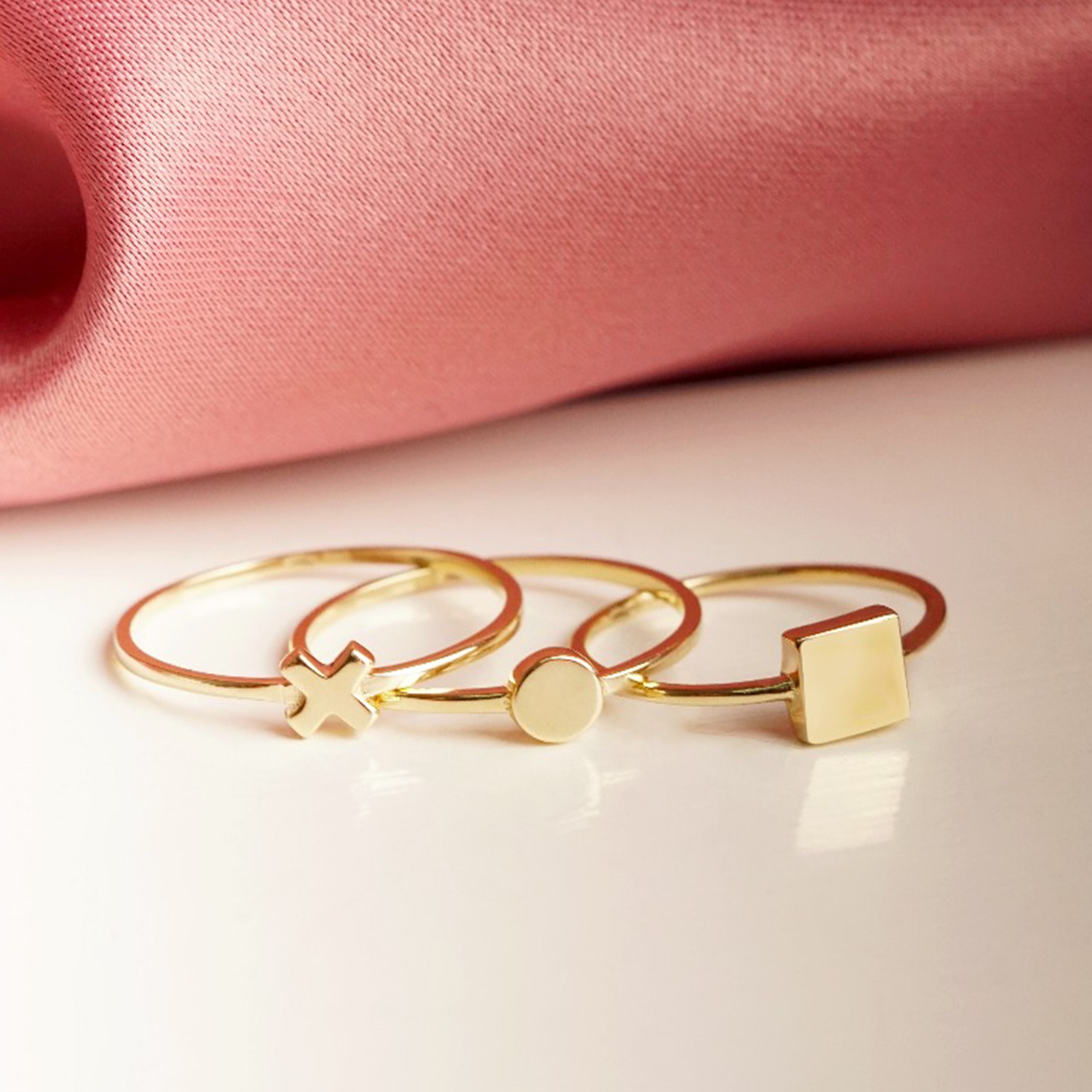 Yellow Gold Square Ring