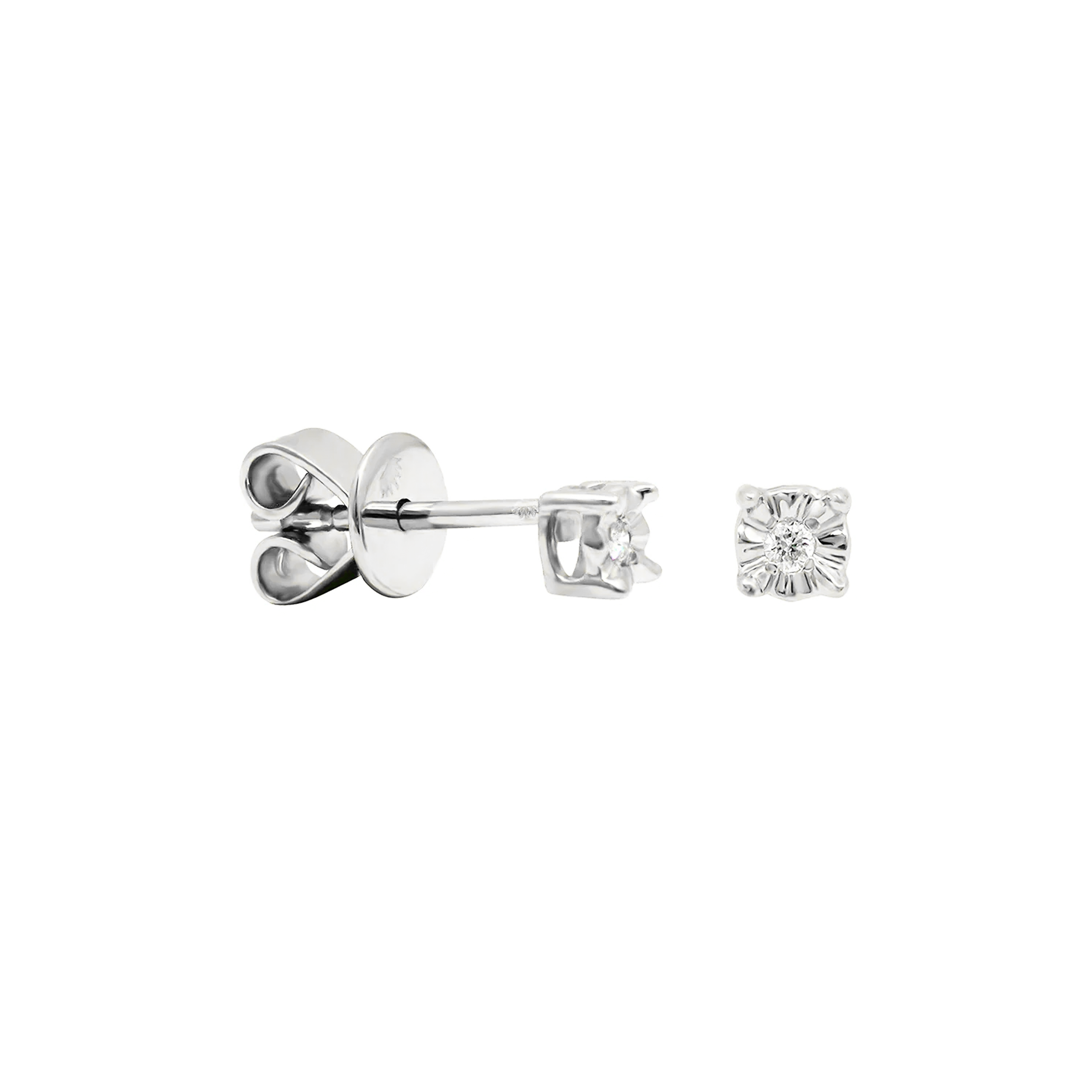 Chic Little Edge Diamond Stud Earrings