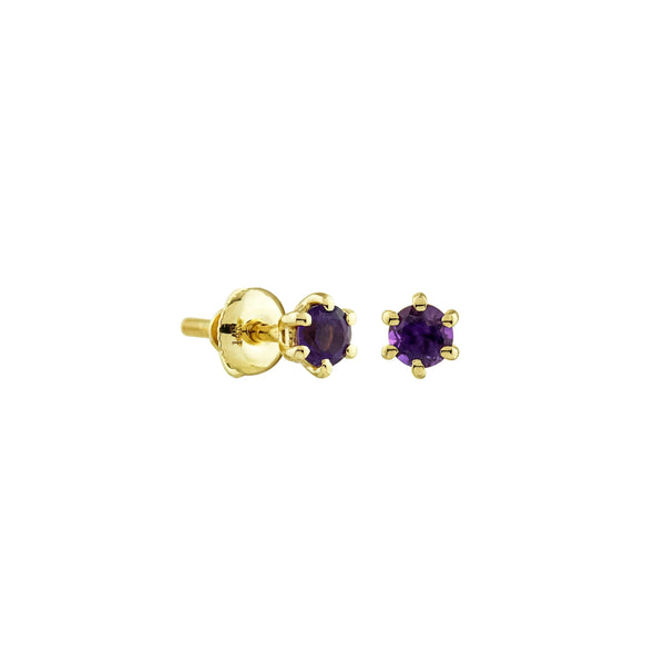 All Dolled Up Amethyst - February Birthstone Screw Earrings