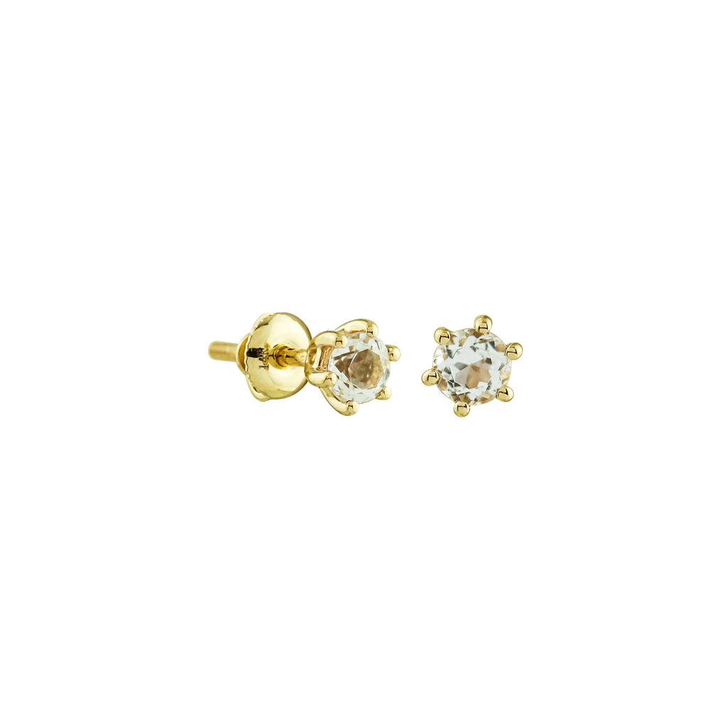 All Dolled Up Aquamarine - March Birthstone Screw Earrings