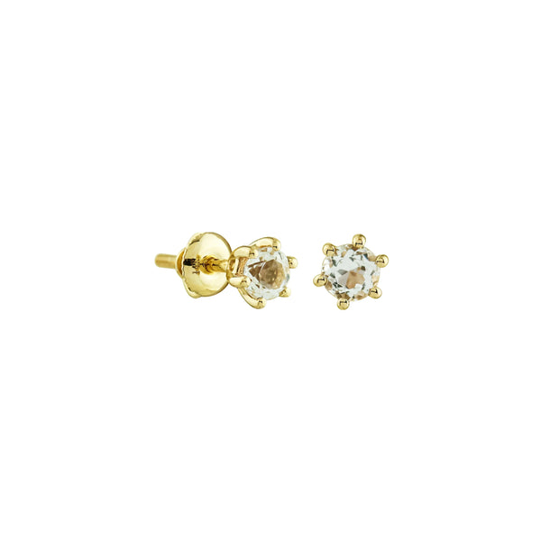 All Dolled Up Aquamarine - March Birthstone Screw Earrings