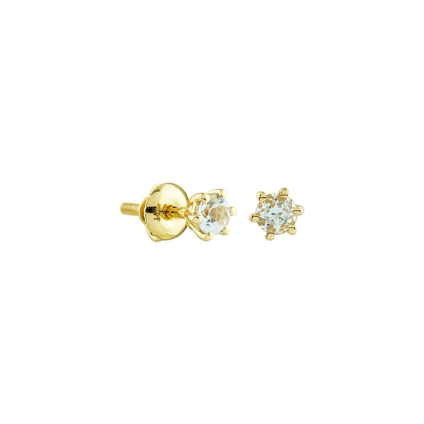 All Dolled Up White Topaz - April Birthstone Screw Earrings