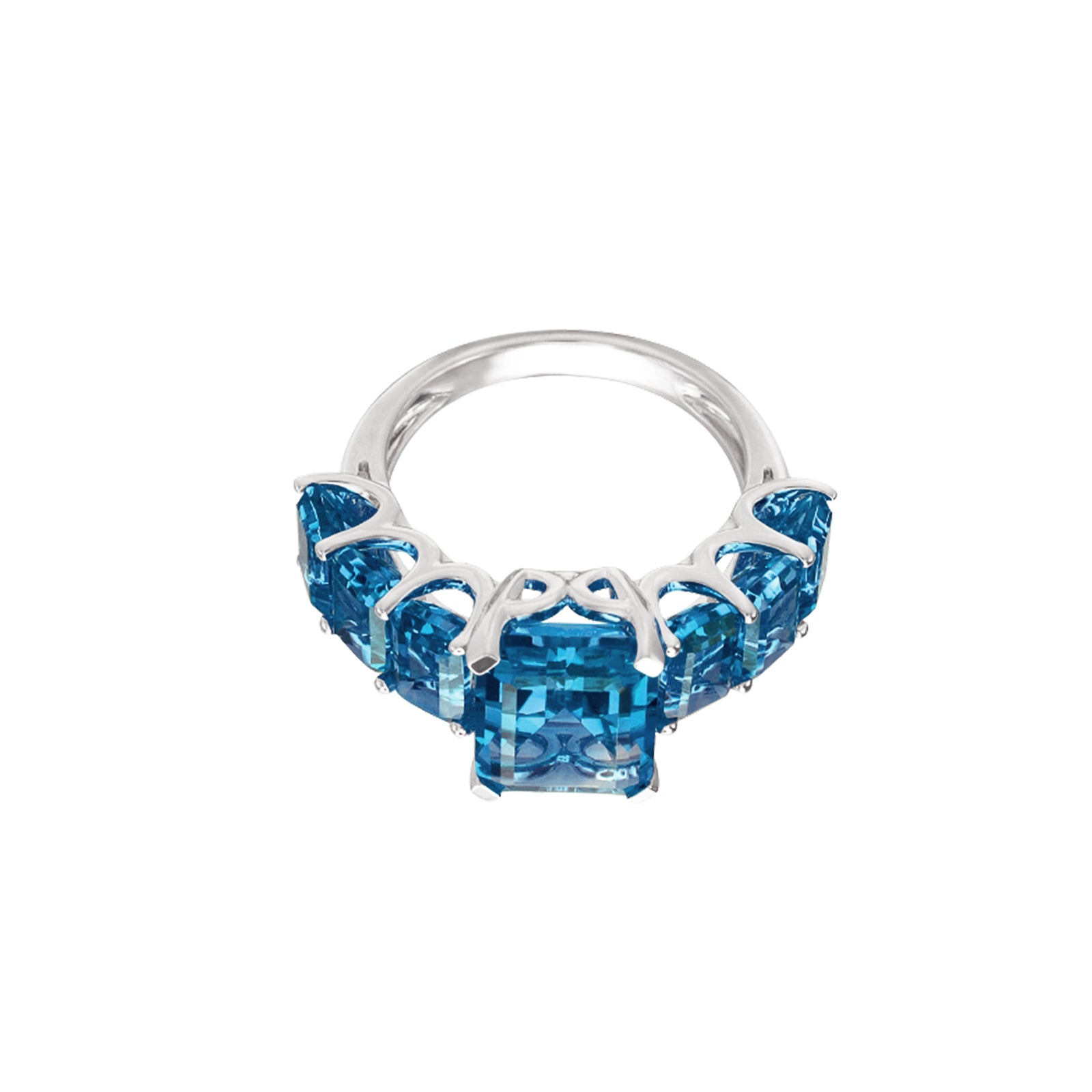 Crystal Armor Blue Topaz Eternity Ring