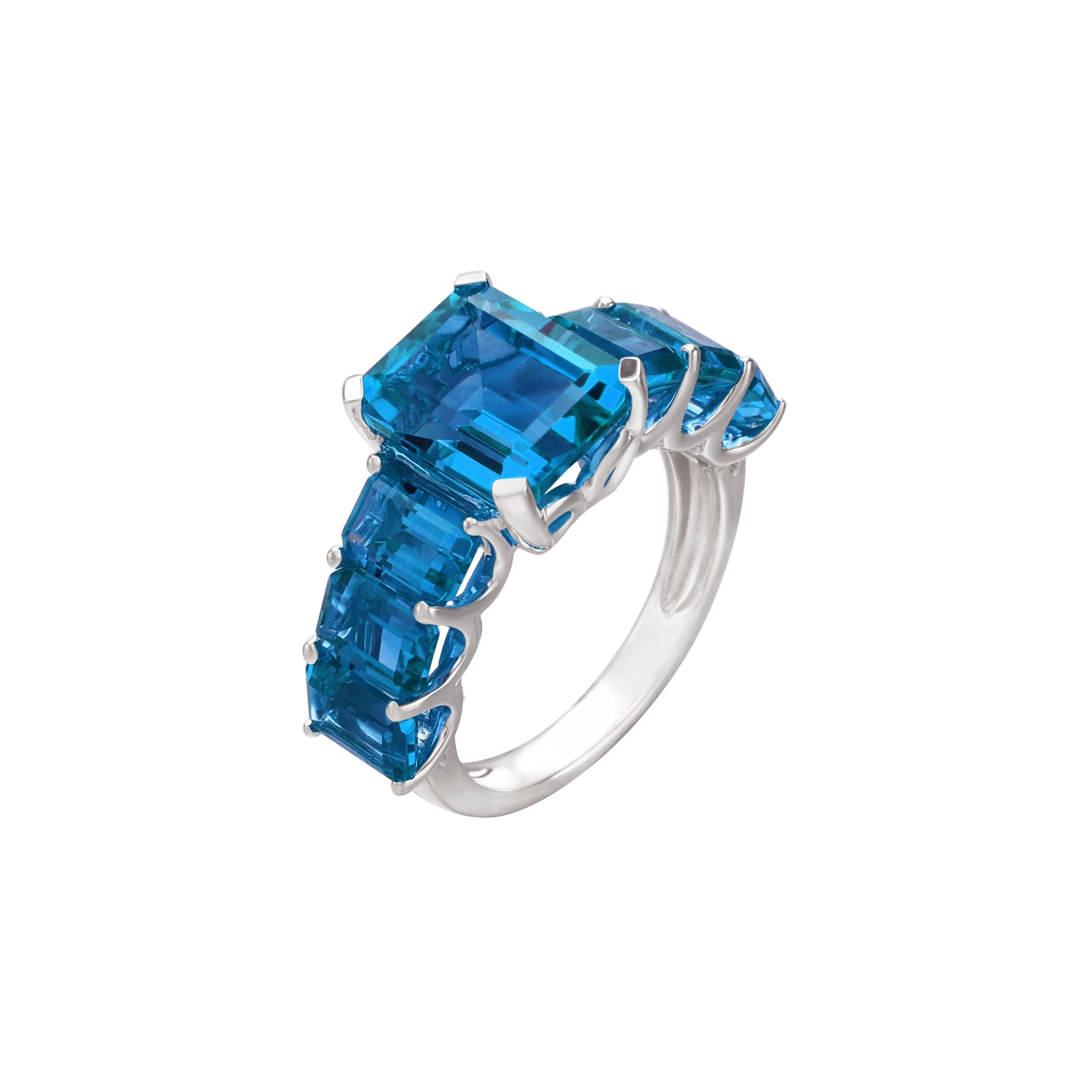 Crystal Armor Blue Topaz Eternity Ring
